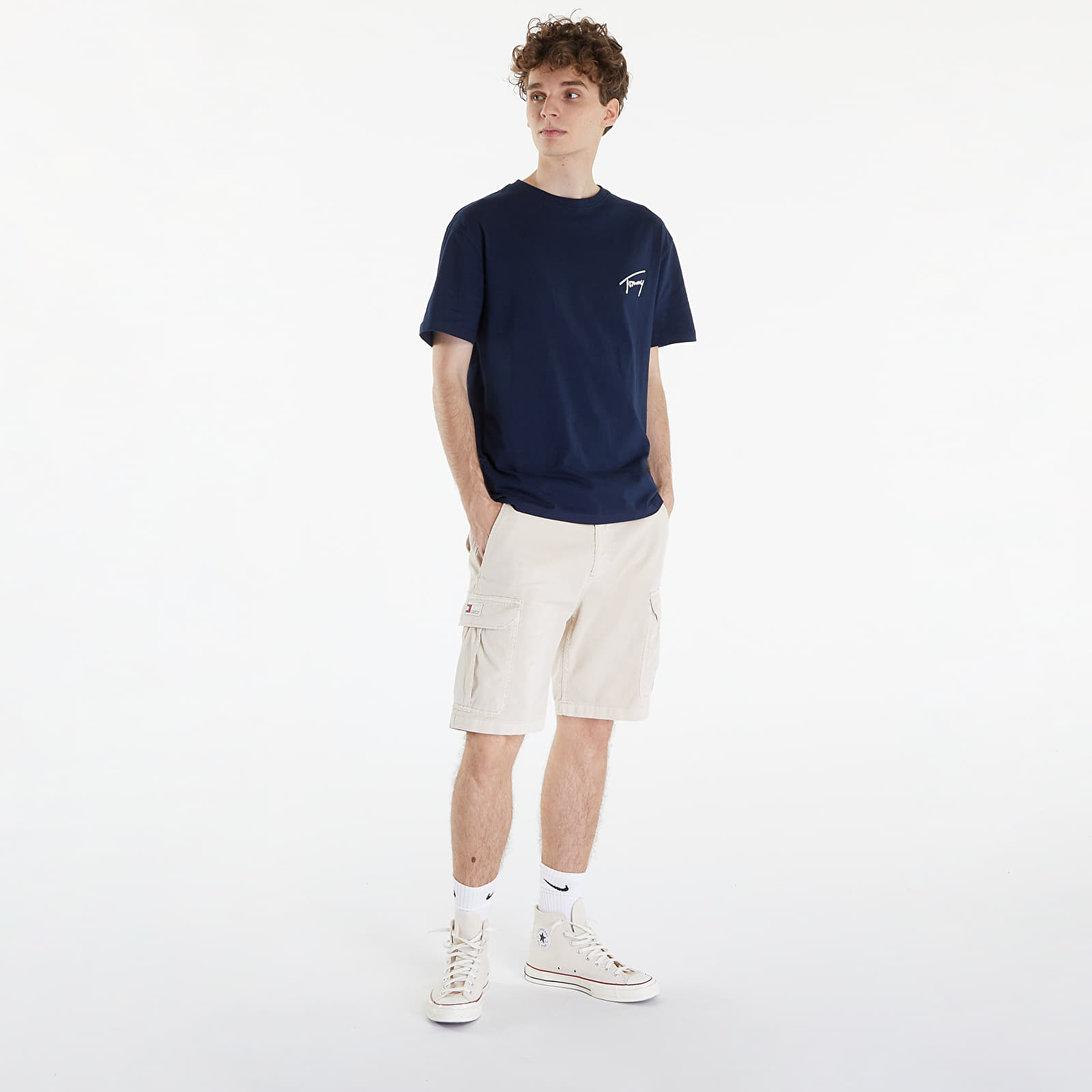 Trička Tommy Jeans Reg Signature Tee Blue