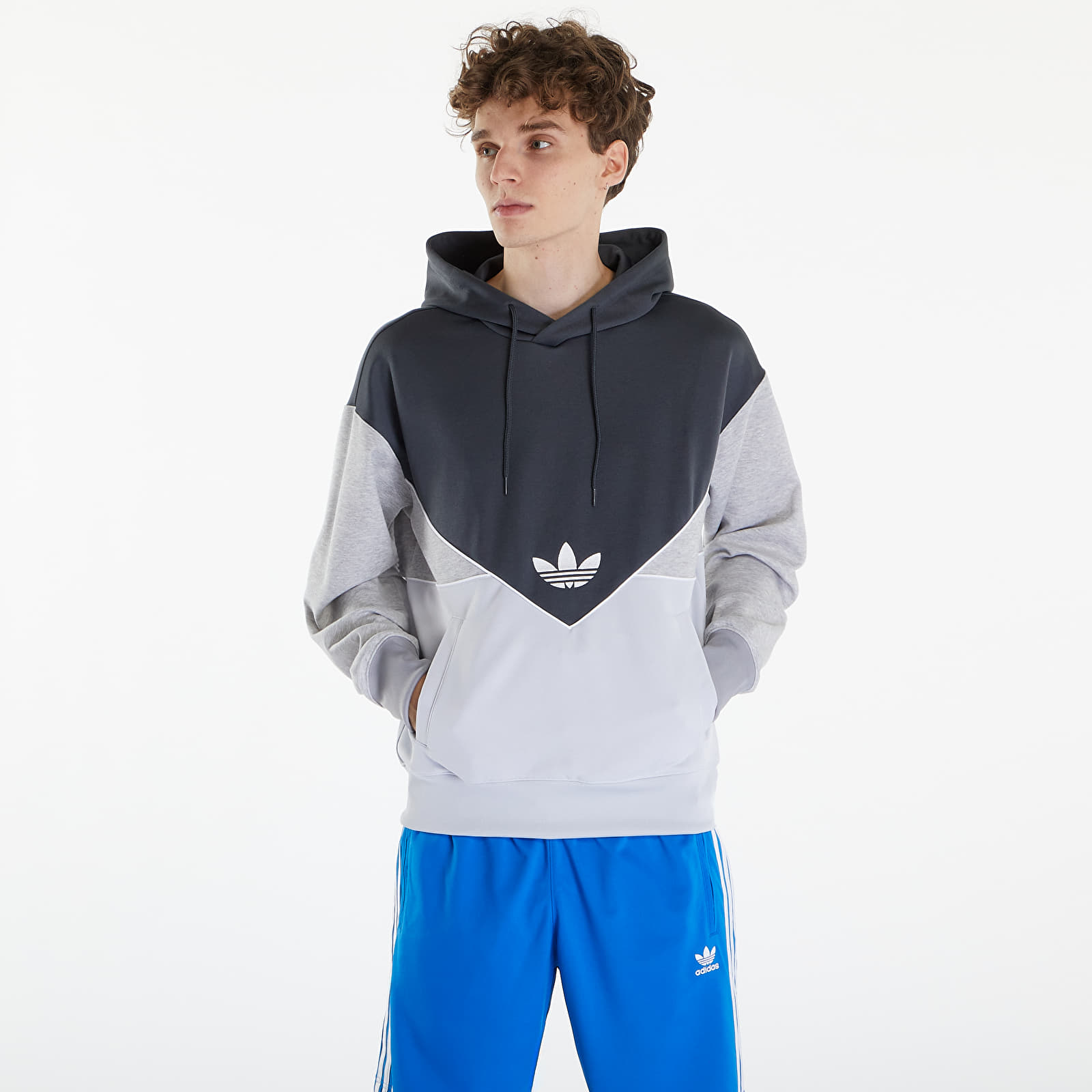 Sweatjacken und Sweatshirts adidas Adicolor Cutline Hoodie Dark Grey Heather/ Light Grey Heather/ Medium Grey Heather