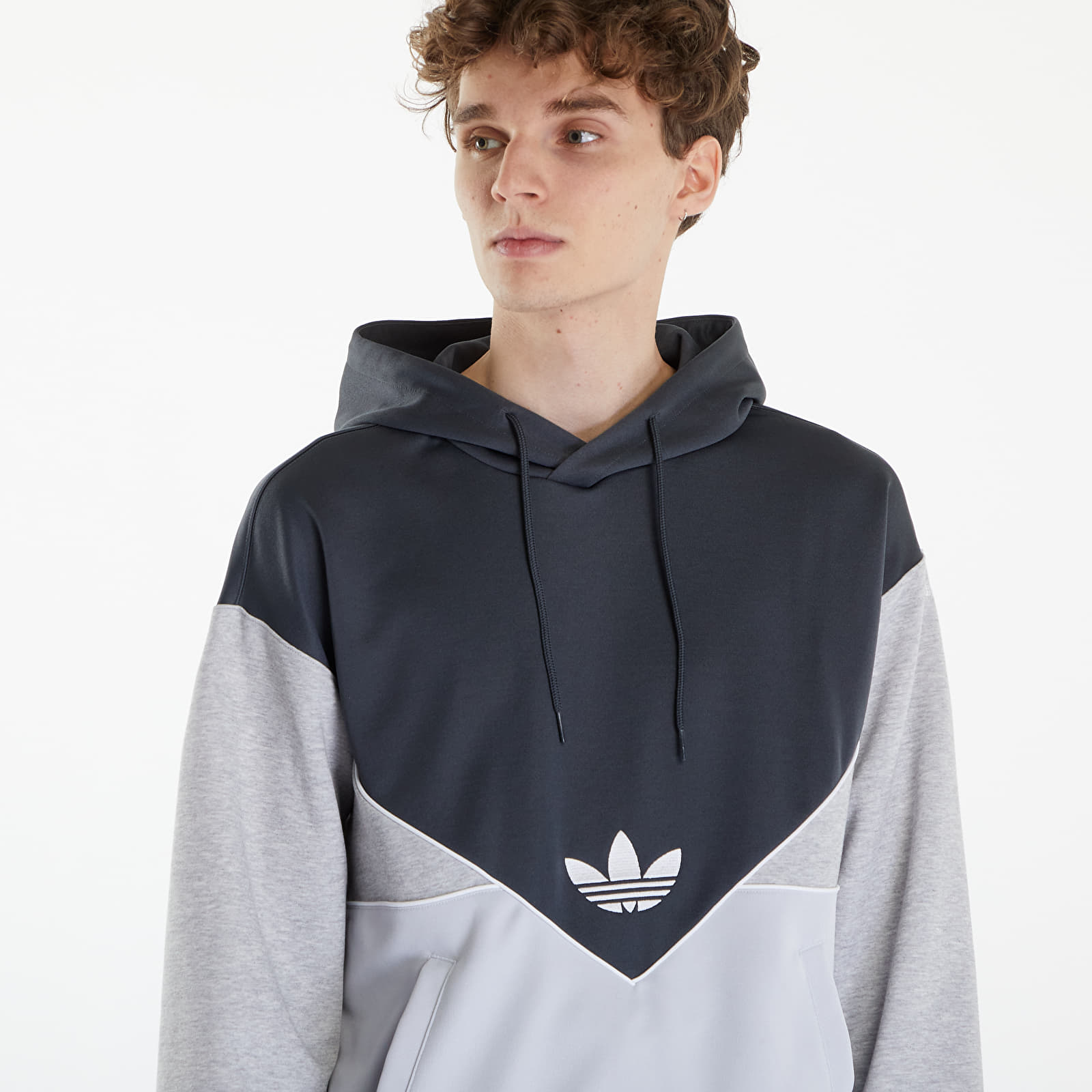 Sweatjacken und Sweatshirts adidas Adicolor Cutline Hoodie Dark Grey Heather/ Light Grey Heather/ Medium Grey Heather