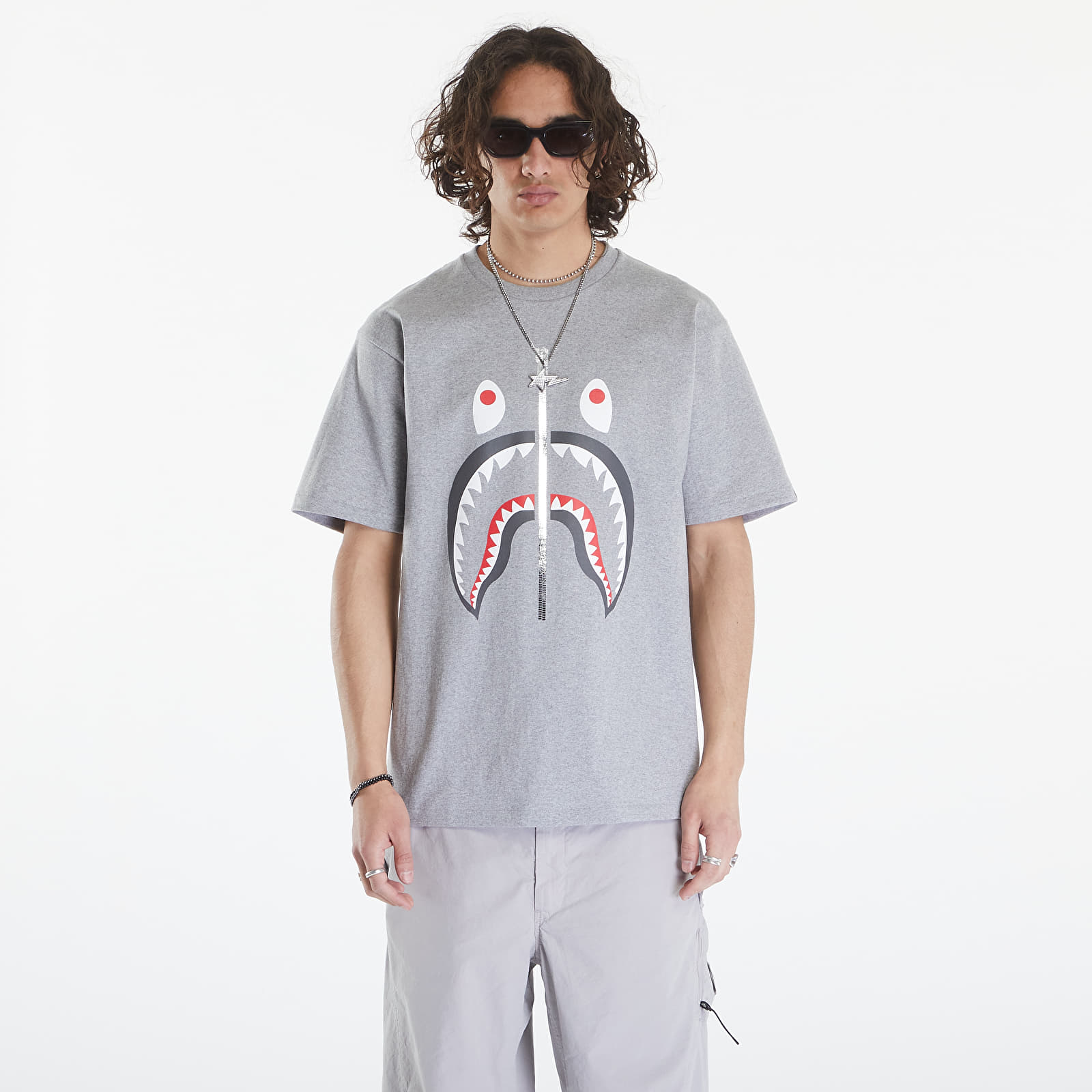 T-paidat A BATHING APE Shark Tee Gray