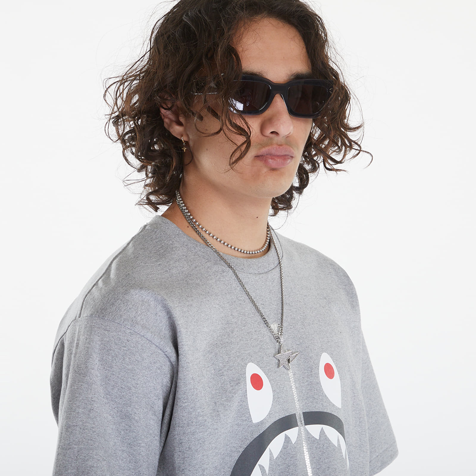 T-paidat A BATHING APE Shark Tee Gray