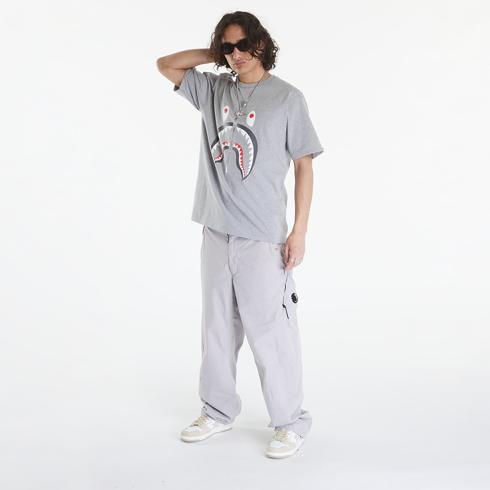 T-paidat A BATHING APE Shark Tee Gray