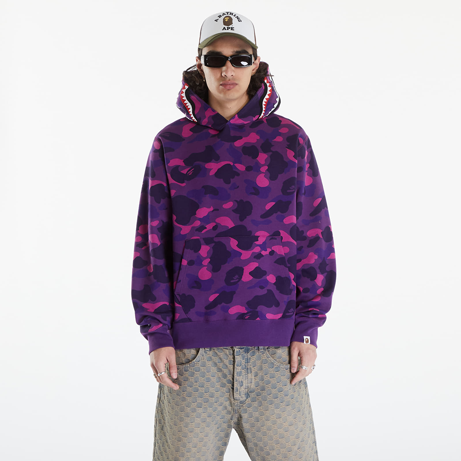 A bathing ape purple camo hoodie store