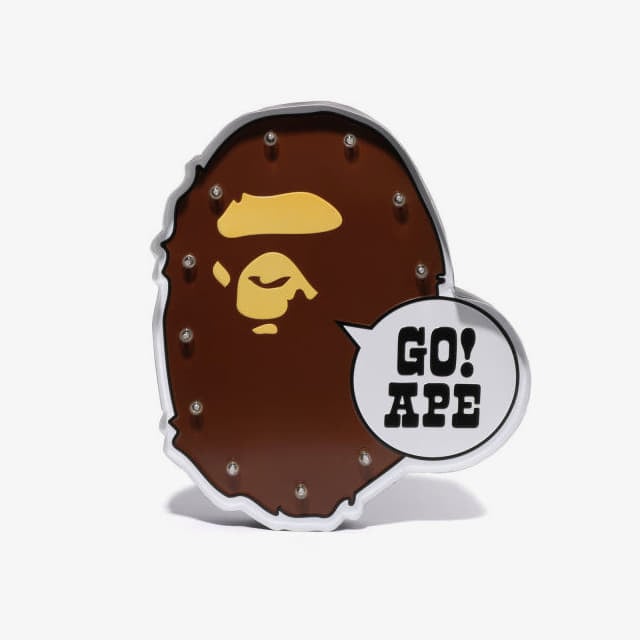 andere Accessoires A BATHING APE Ape Head Led Signboard Brown
