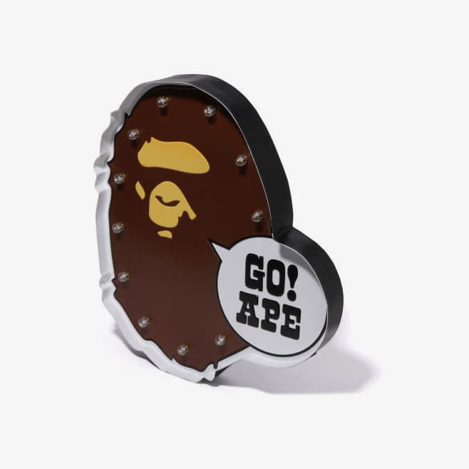 andere Accessoires A BATHING APE Ape Head Led Signboard Brown