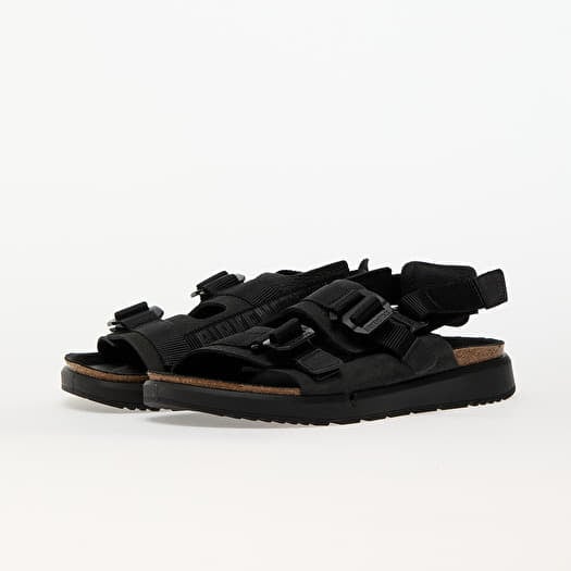 【関税&送料込】Birkenstock Shinjuku Black Leather And Texti Birkenstock Shinjuku black leather and textile slipper