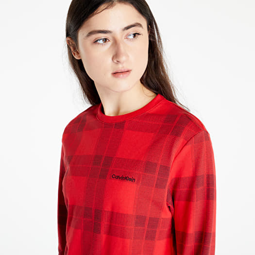 Pyjamas Calvin Klein Mc Holiday Lw Rf L S Sweatshirt Textured Plaid Exact Footshop