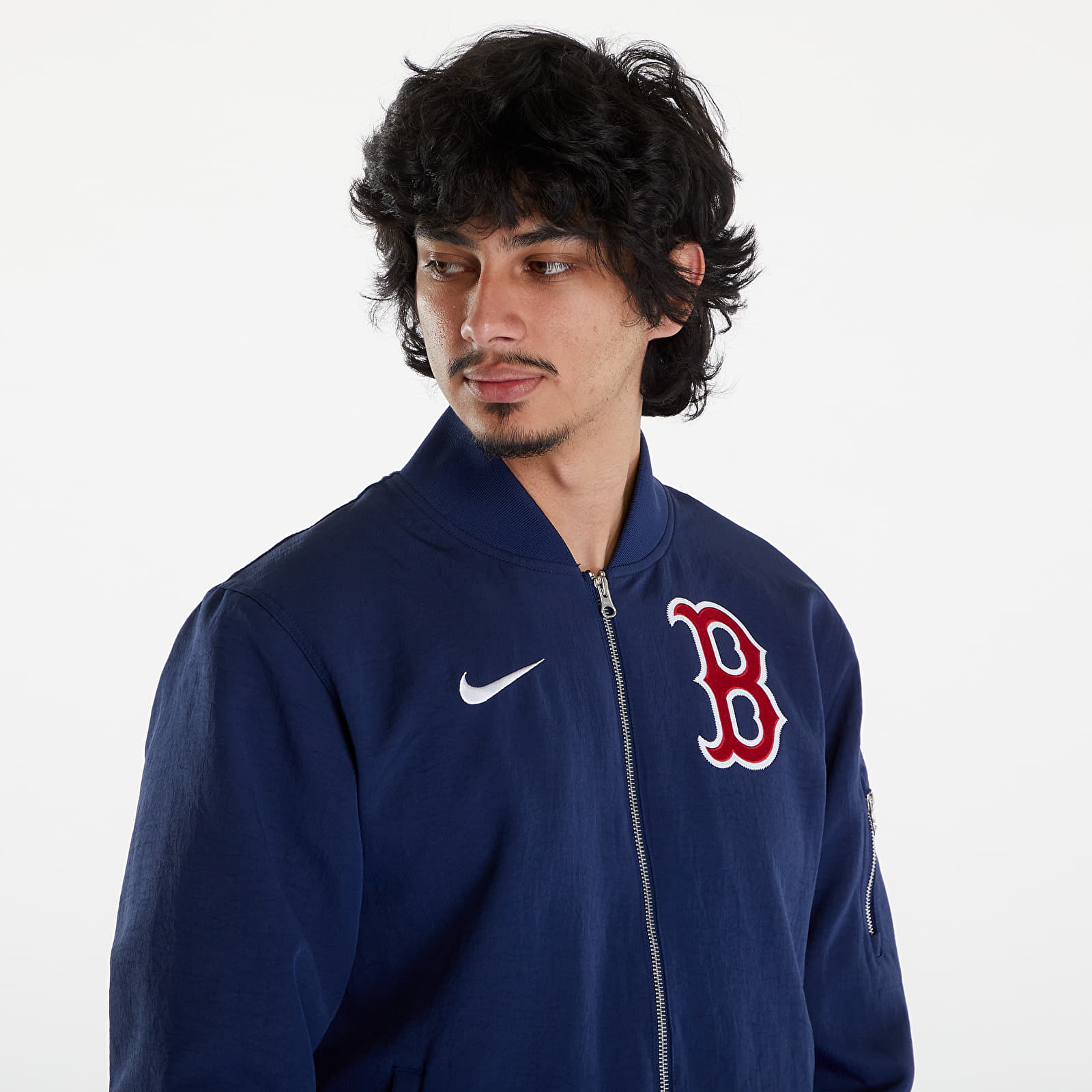 Bomber dzekik Nike Men's AC Bomber Jacket Boston Red Sox Midnight Navy/ Midnight Navy/ White