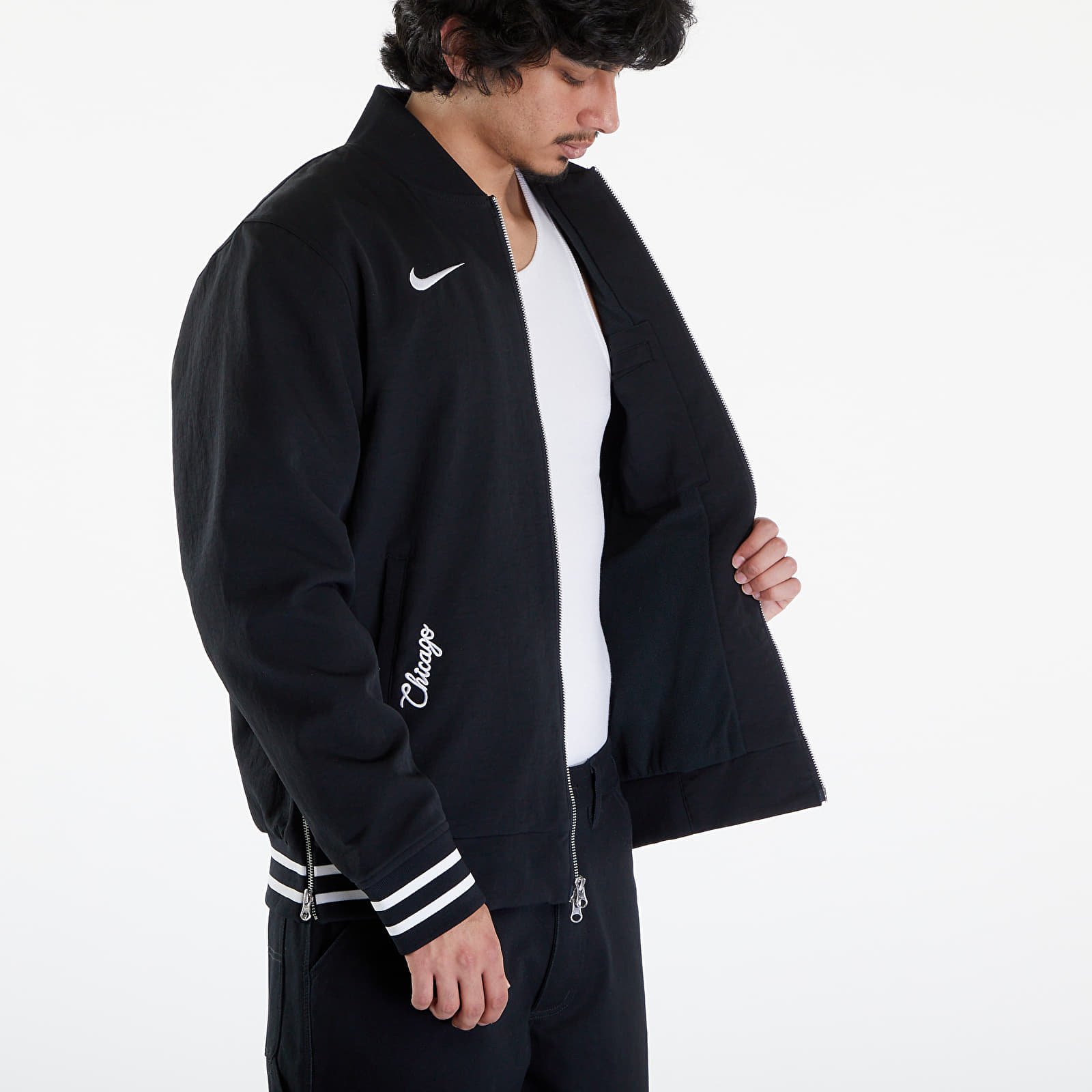 Geci Nike Men's AC Bomber Jacket Chicago White Sox Black/ Black/ White