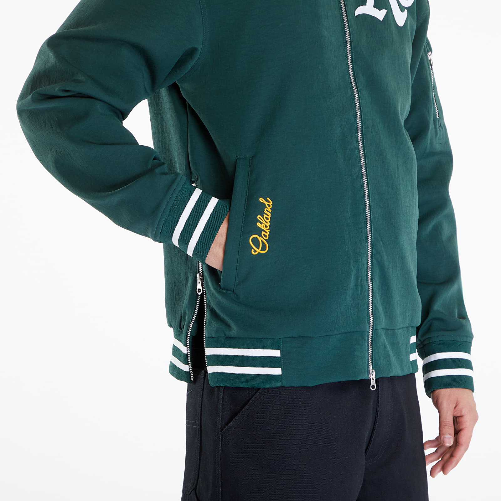 Bomber Nike Men's AC Bomber Jacket Oakland Athletics Pro Green/ Pro Green/ White