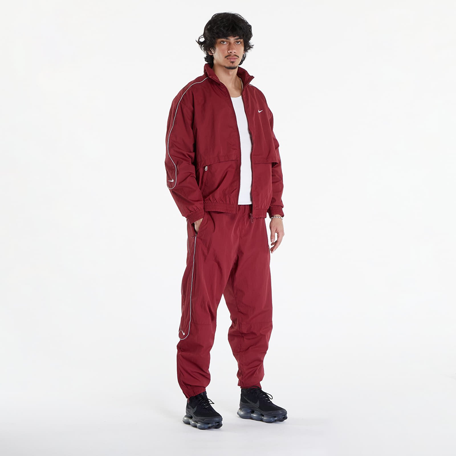 Pants and jeans Nike Solo Swoosh Men's Track Pants Team Red/ White
