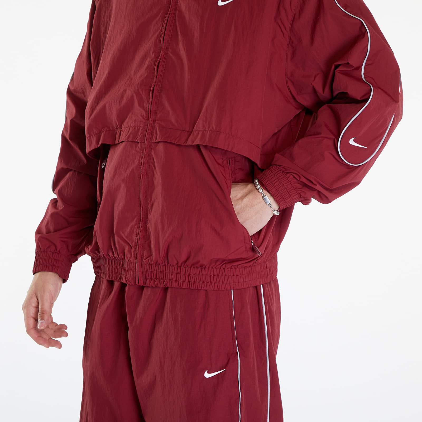 Jackets Nike Sportswear Solo Swoosh Men's Woven Track Jacket Team Red/ White