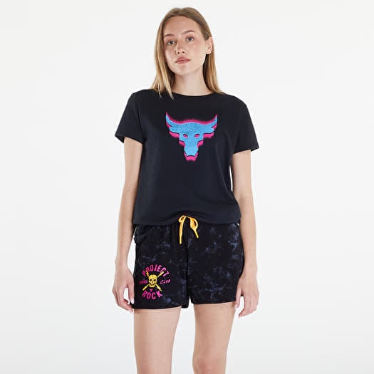 T-shirt Under Armour Project Rock W Underground Core T Black/ Viral Blue