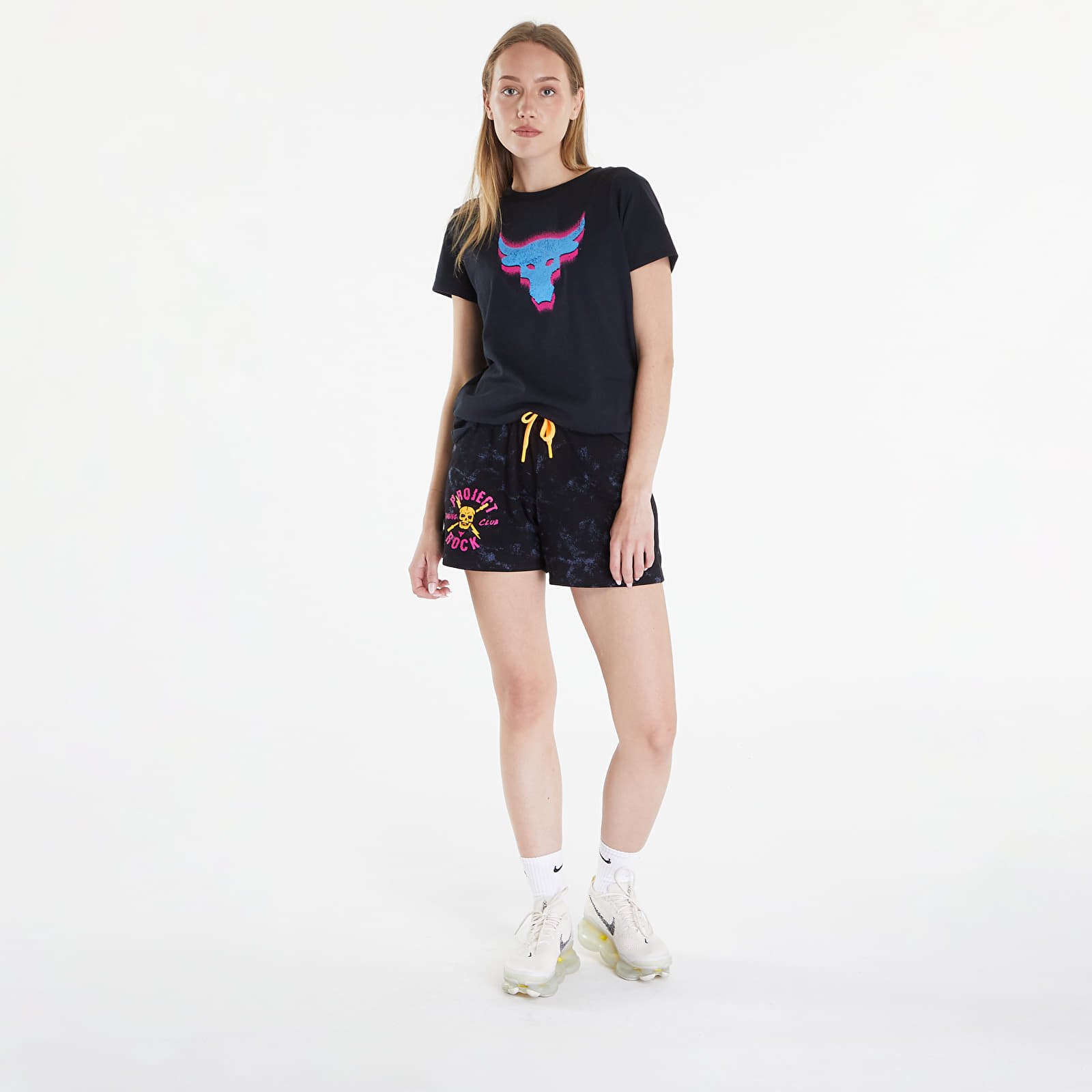T-paidat Under Armour Project Rock W Underground Core T Black/ Viral Blue