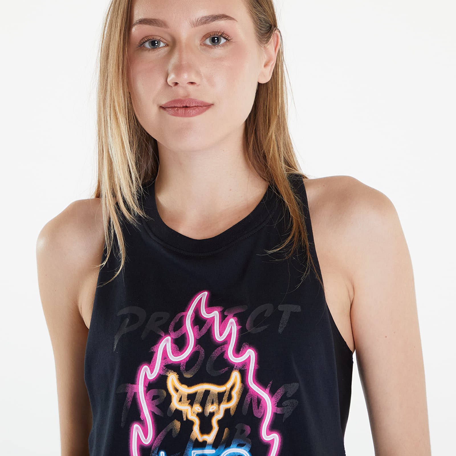 Потници Under Armour Project Rock W Neon Flame Tank Black/ Black