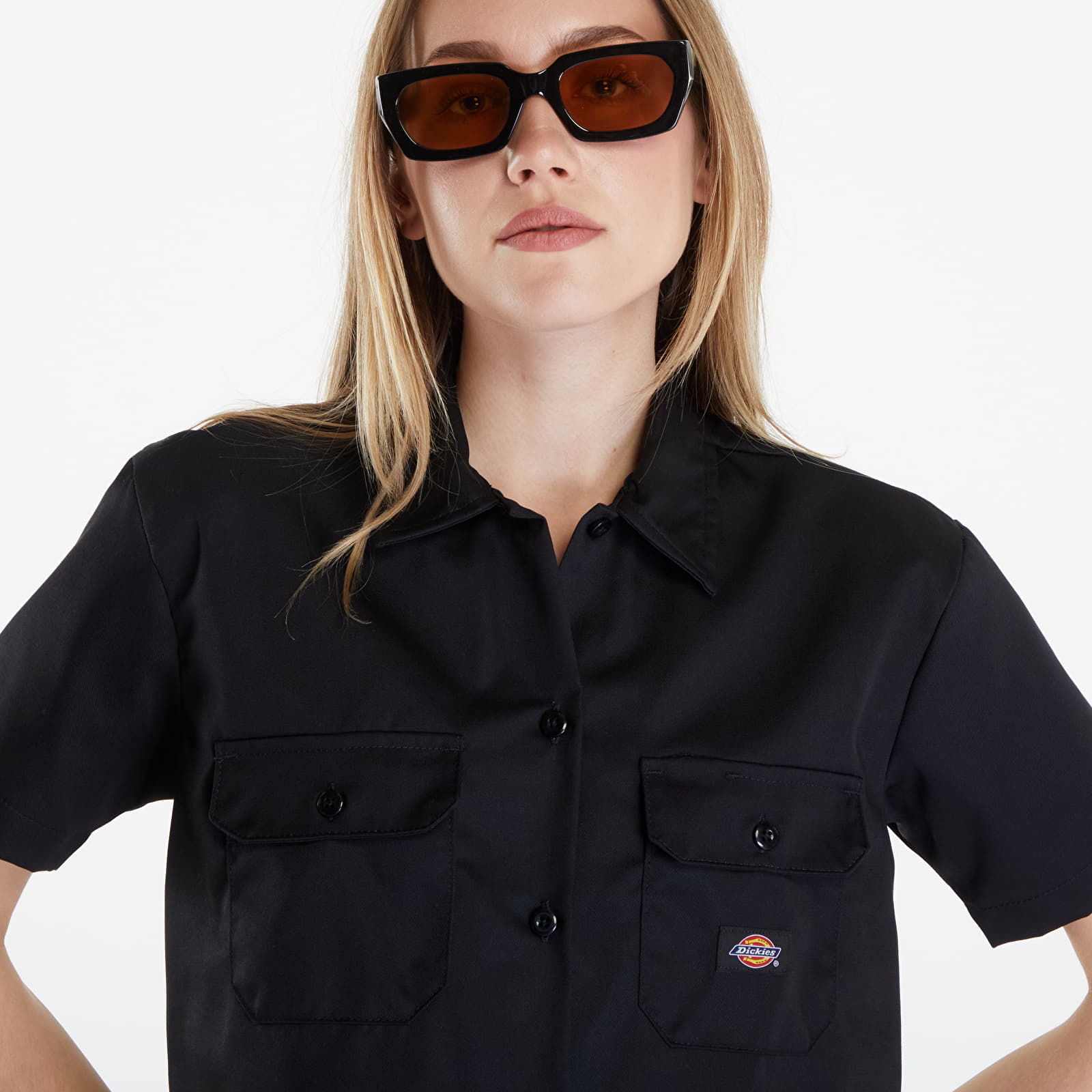 Cămăși Dickies Cropped Short Sleeve Work Shirt Black