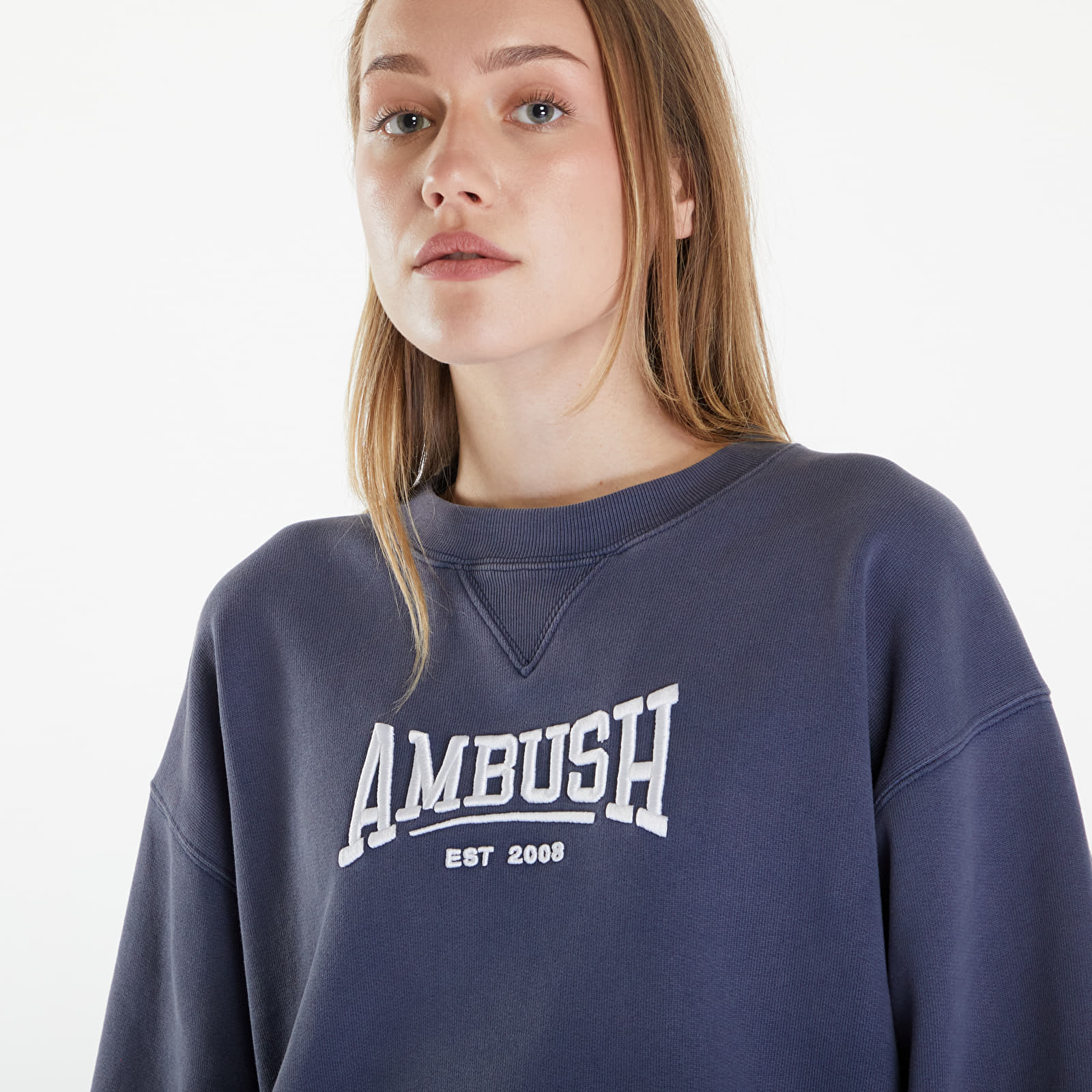 Felpe Ambush Graphic Crewneck Sweatshirt UNISEX Insignia Blue/ Blanc De Blanc