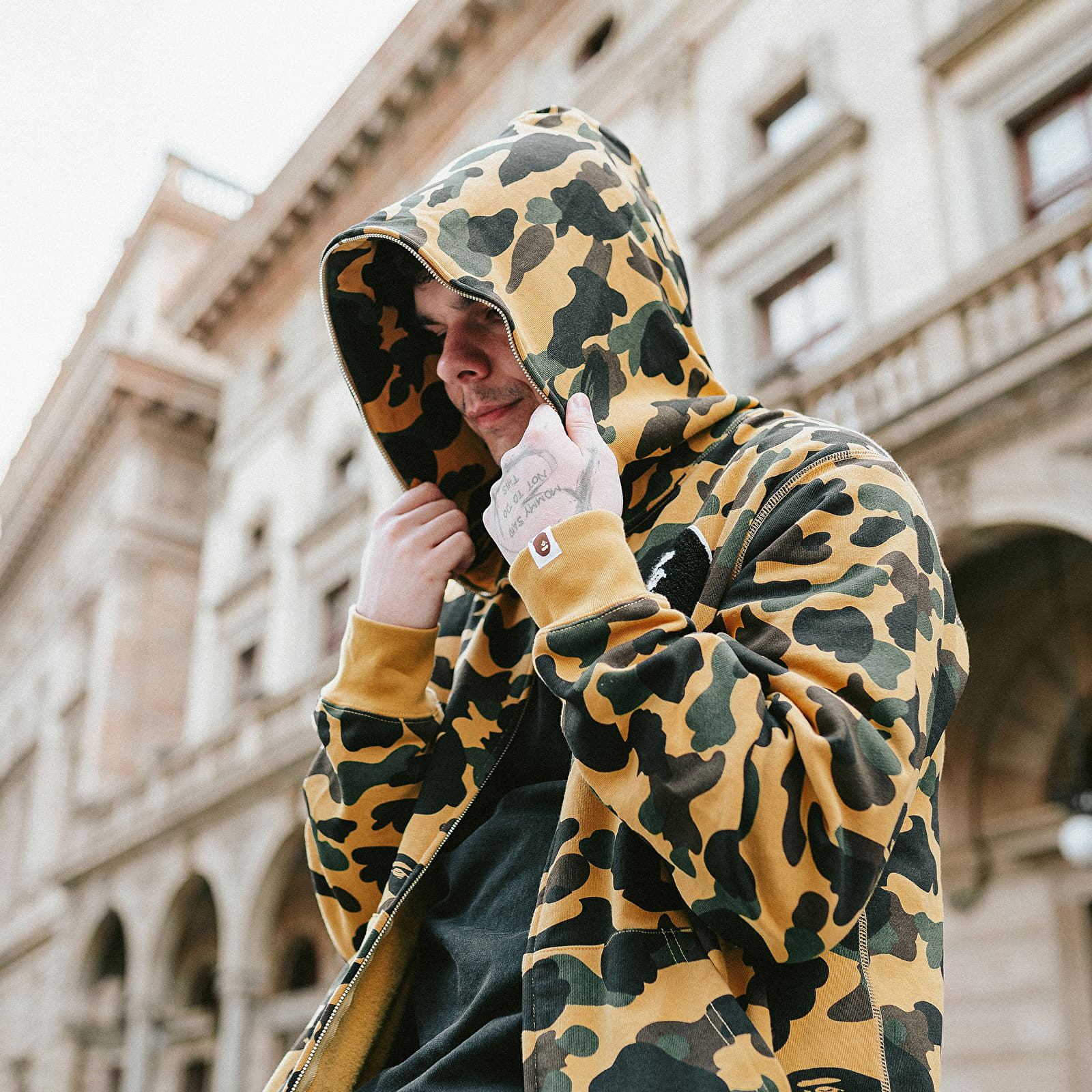 Mikiny A BATHING APE 1St Camo Full Zip Hoodie Yellow