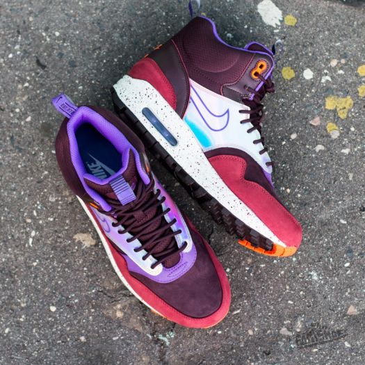 Women s shoes Nike WMNS Air Max 1 Mid Sneakerboot WP Deep Burgundy Hyper Grape Footshop