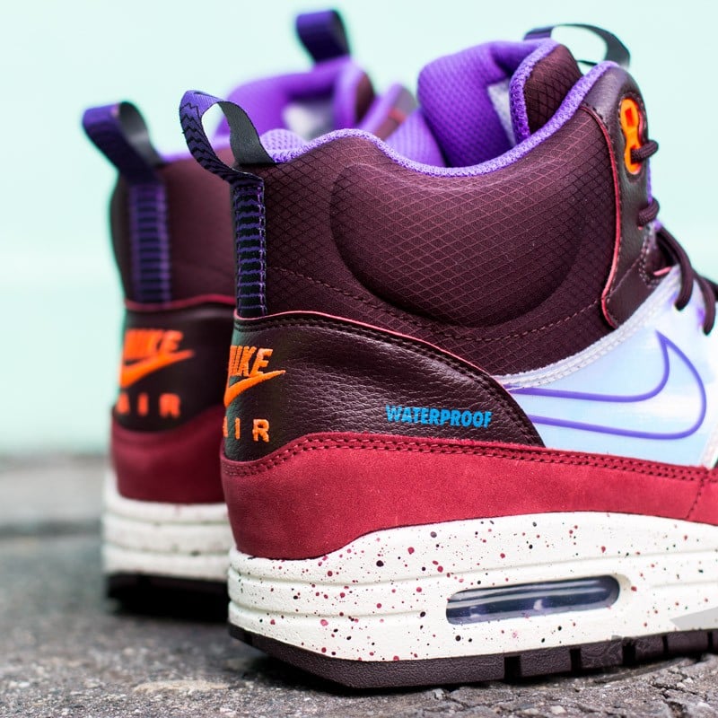 Damen Sneaker und Schuhe Nike WMNS Air Max 1 Mid Sneakerboot WP Deep Burgundy Hyper Grape Footshop