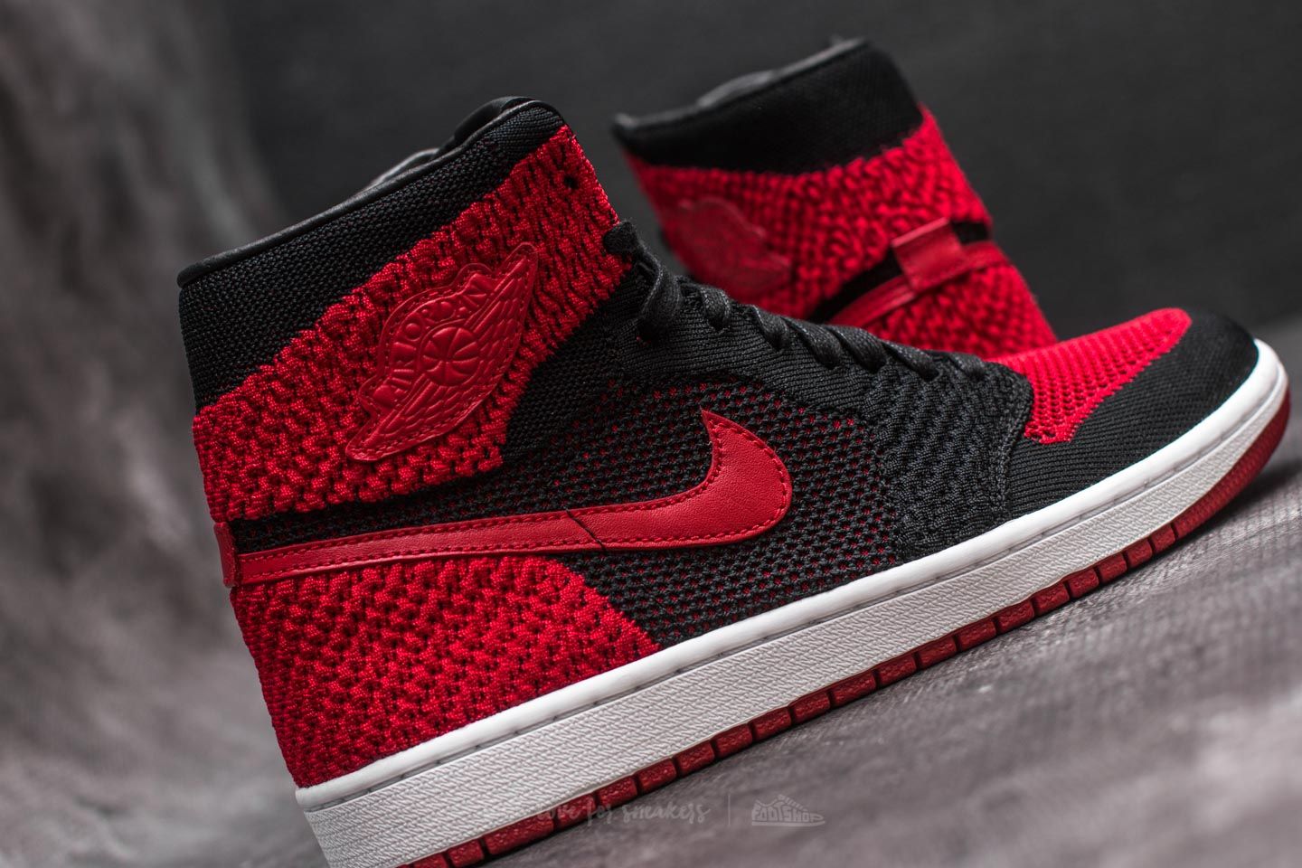 Pánské tenisky a boty Air Jordan 1 Retro Hi Flyknit Black/ Varsity Red-White
