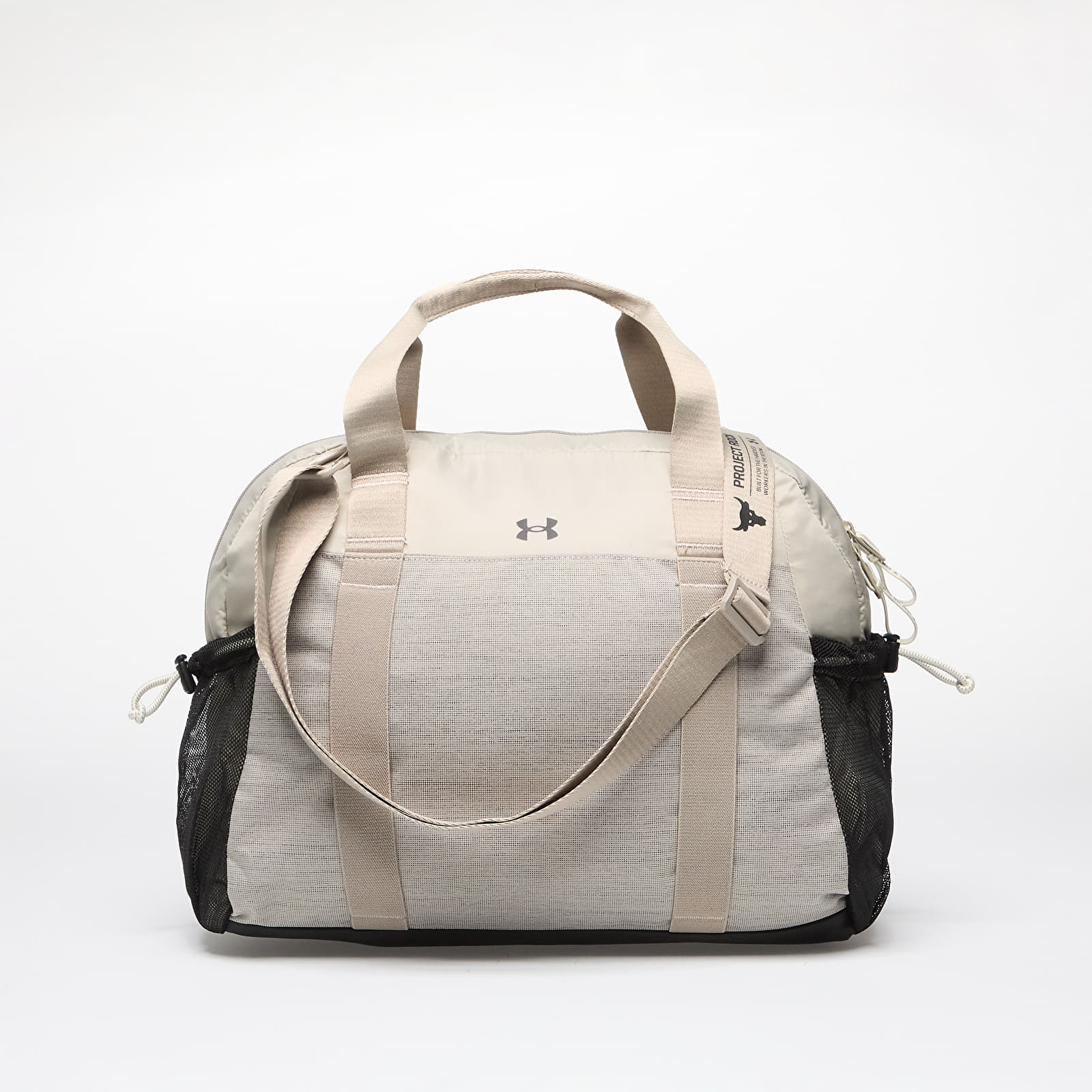 Crossbody чанти Under Armour Project Rock Gym Bag SM Timberwolf Taupe/ Black/ Black