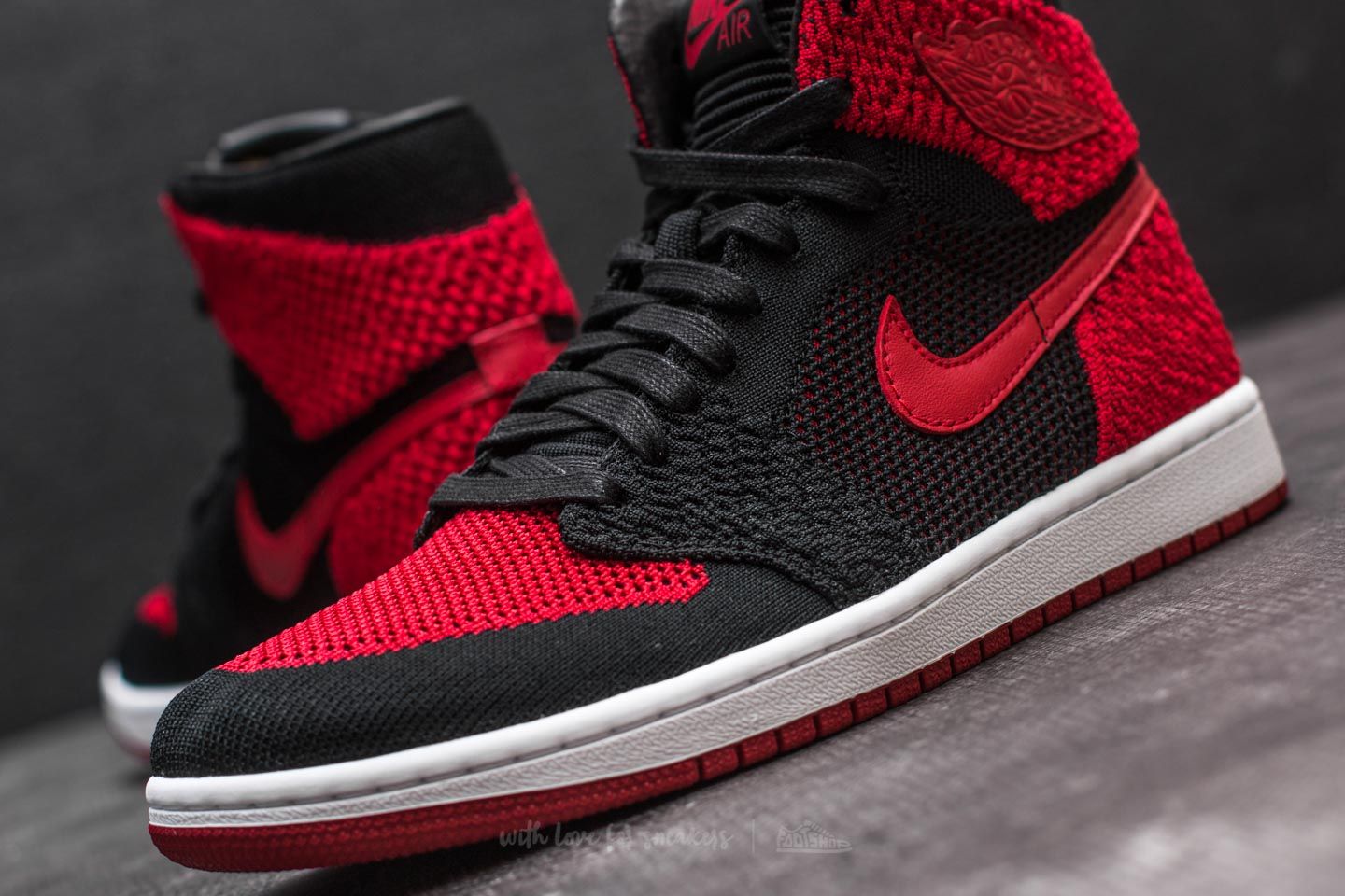 Pánské tenisky a boty Air Jordan 1 Retro Hi Flyknit Black/ Varsity Red-White