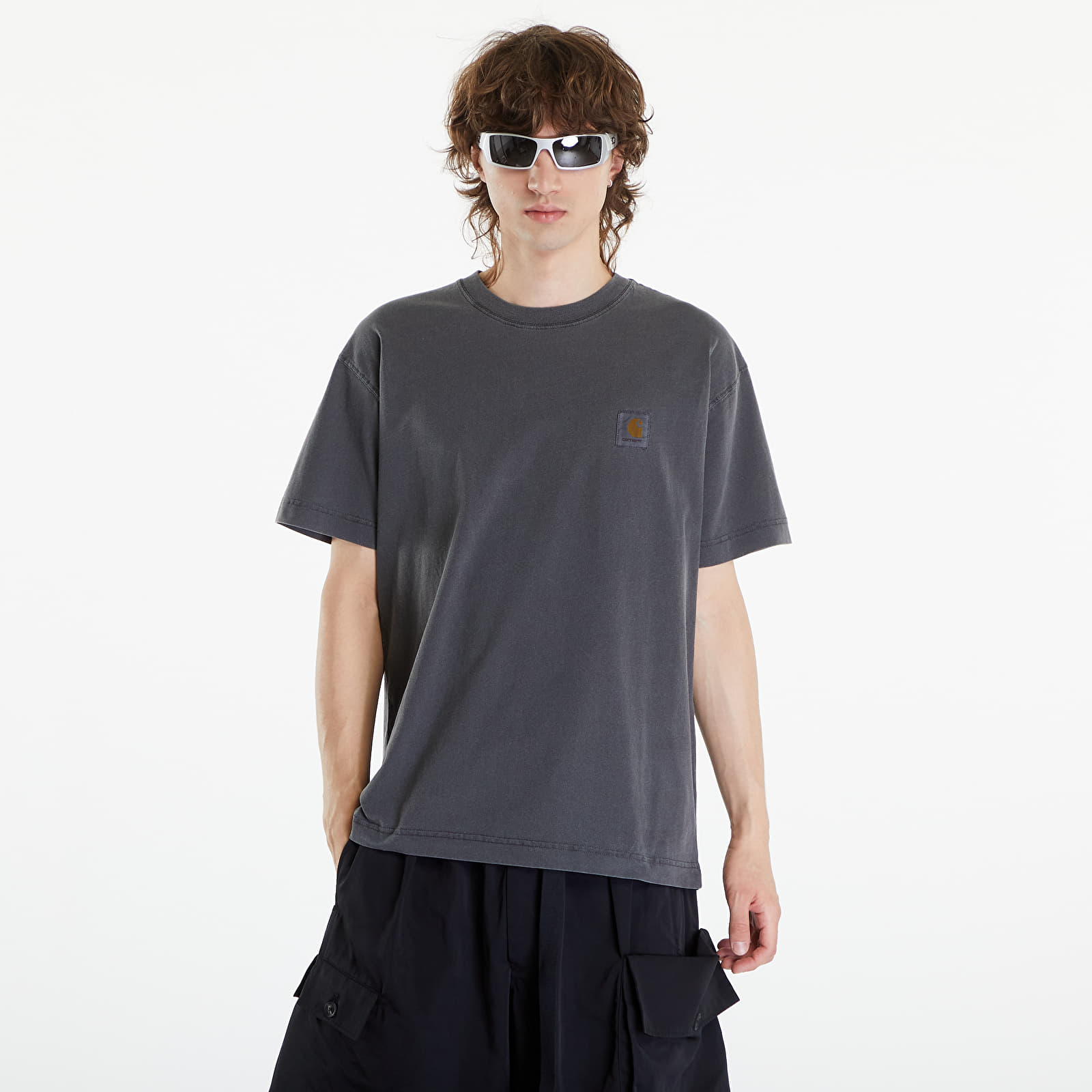 T-shirts  Carhartt WIP Nelson Short Sleeve T-Shirt UNISEX Charcoal Garment Dyed