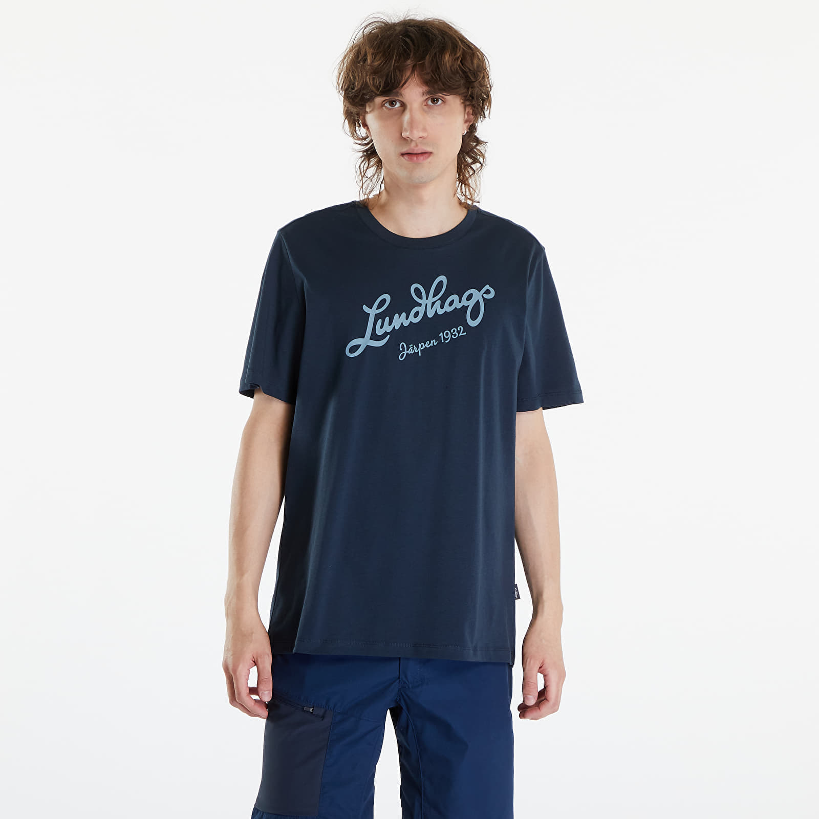 Мъжки тениски Lundhags Järpen Logo T-Shirt M Deep Blue