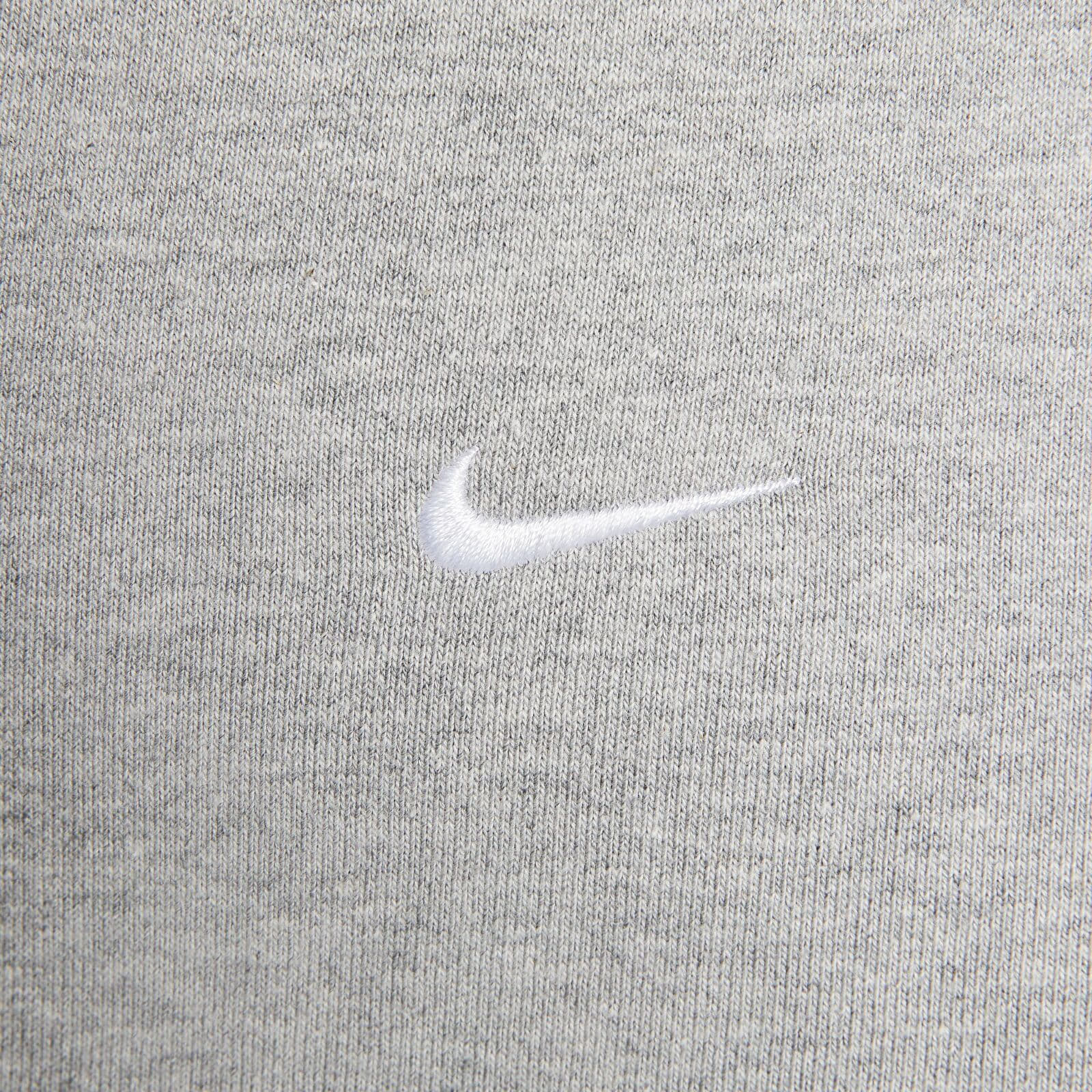 Bluzy Nike Solo Swoosh Men's Fleece Pullover Hoodie Dk Grey Heather/ White