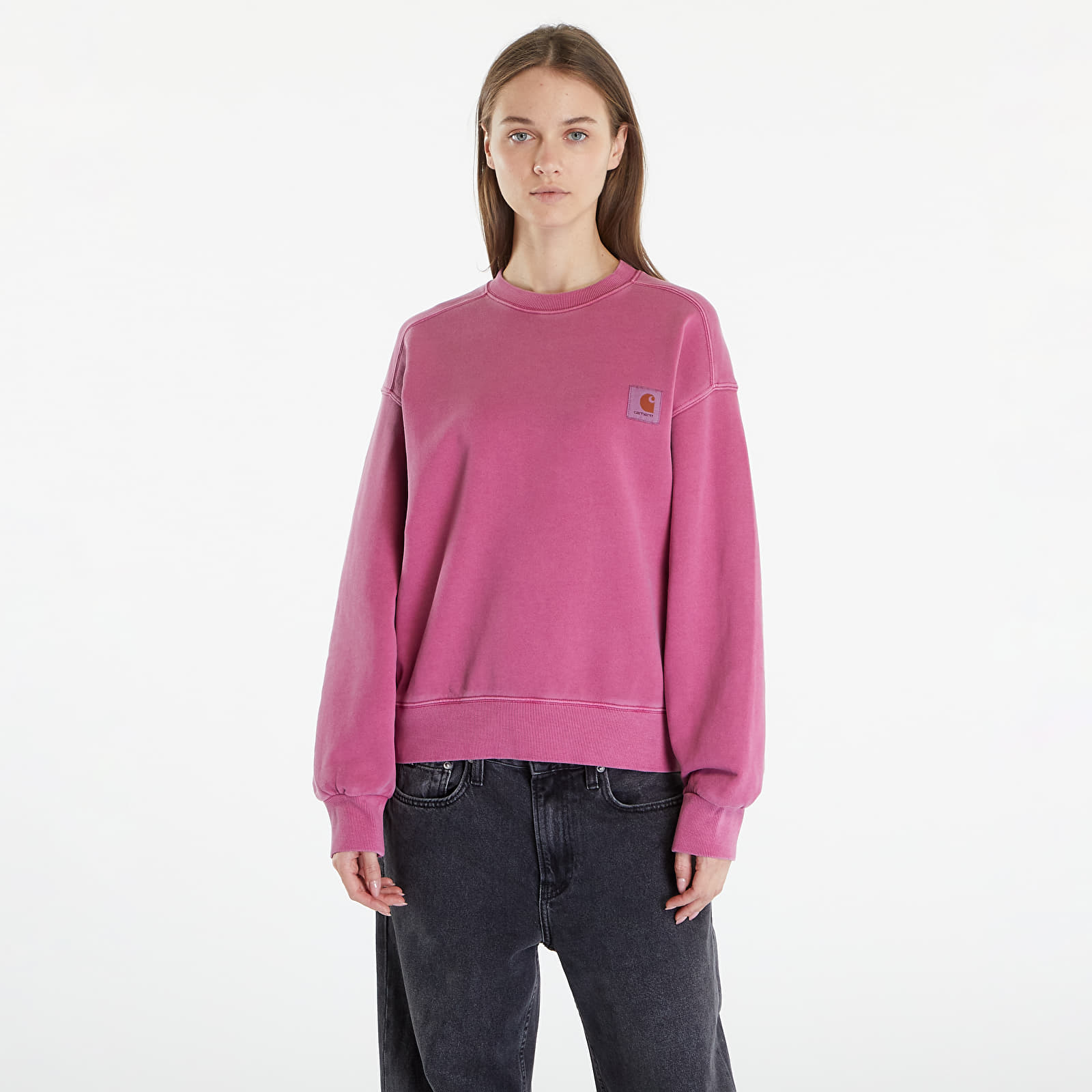 Bluzy Carhartt WIP Nelson Sweatshirt UNISEX Magenta Garment Dyed