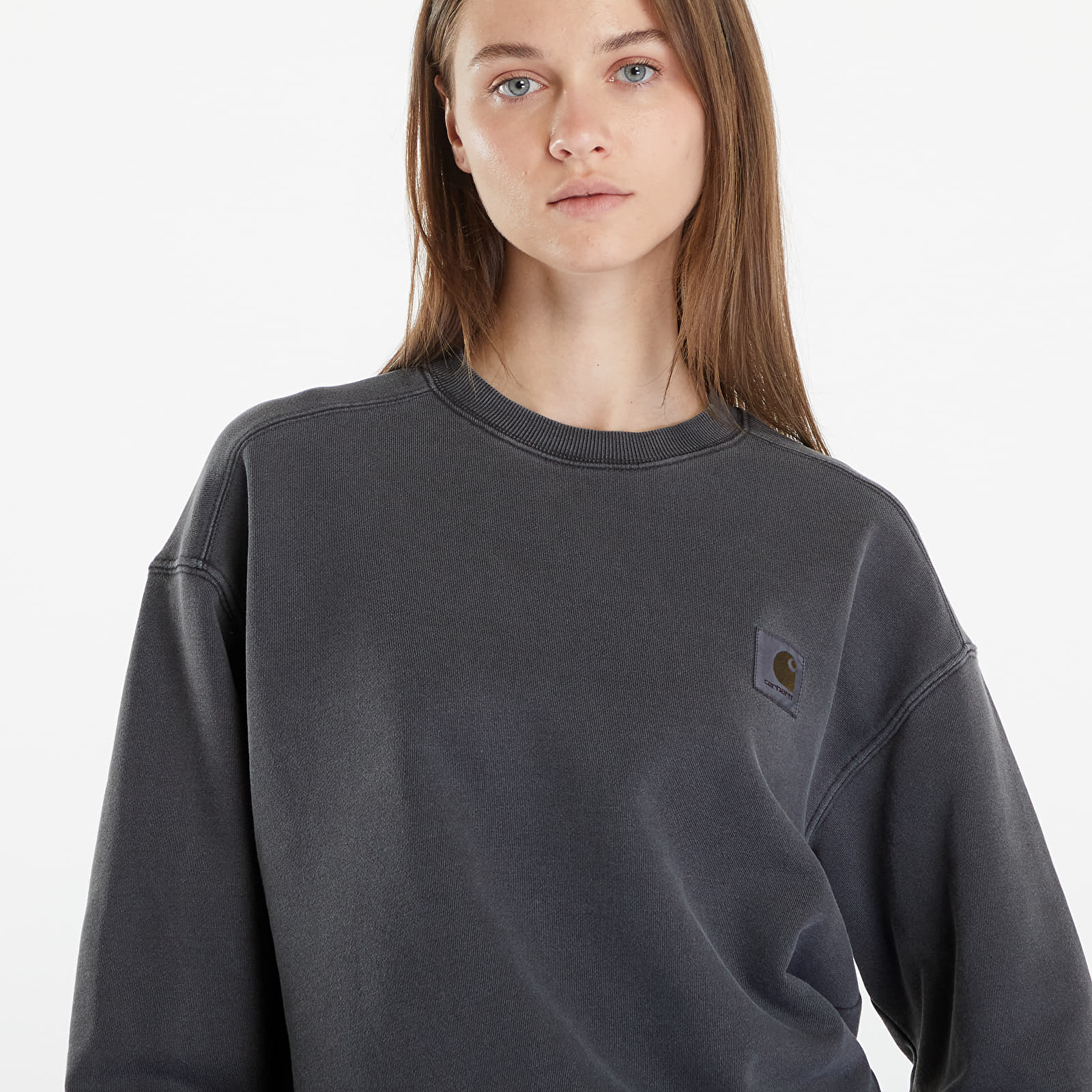 Dukserice Carhartt WIP Nelson Sweatshirt UNISEX Charcoal Garment Dyed