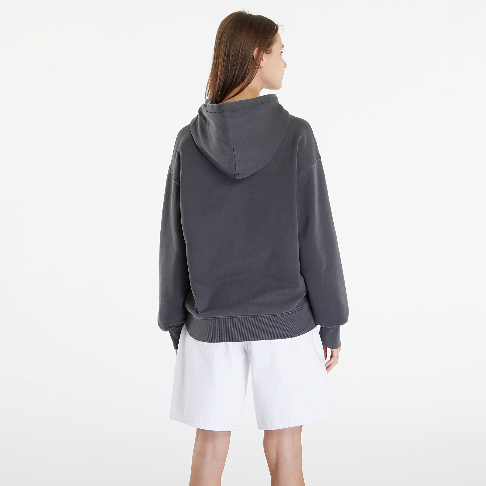 Mikiny Carhartt WIP Hooded Nelson Jacket UNISEX Charcoal Garment Dyed