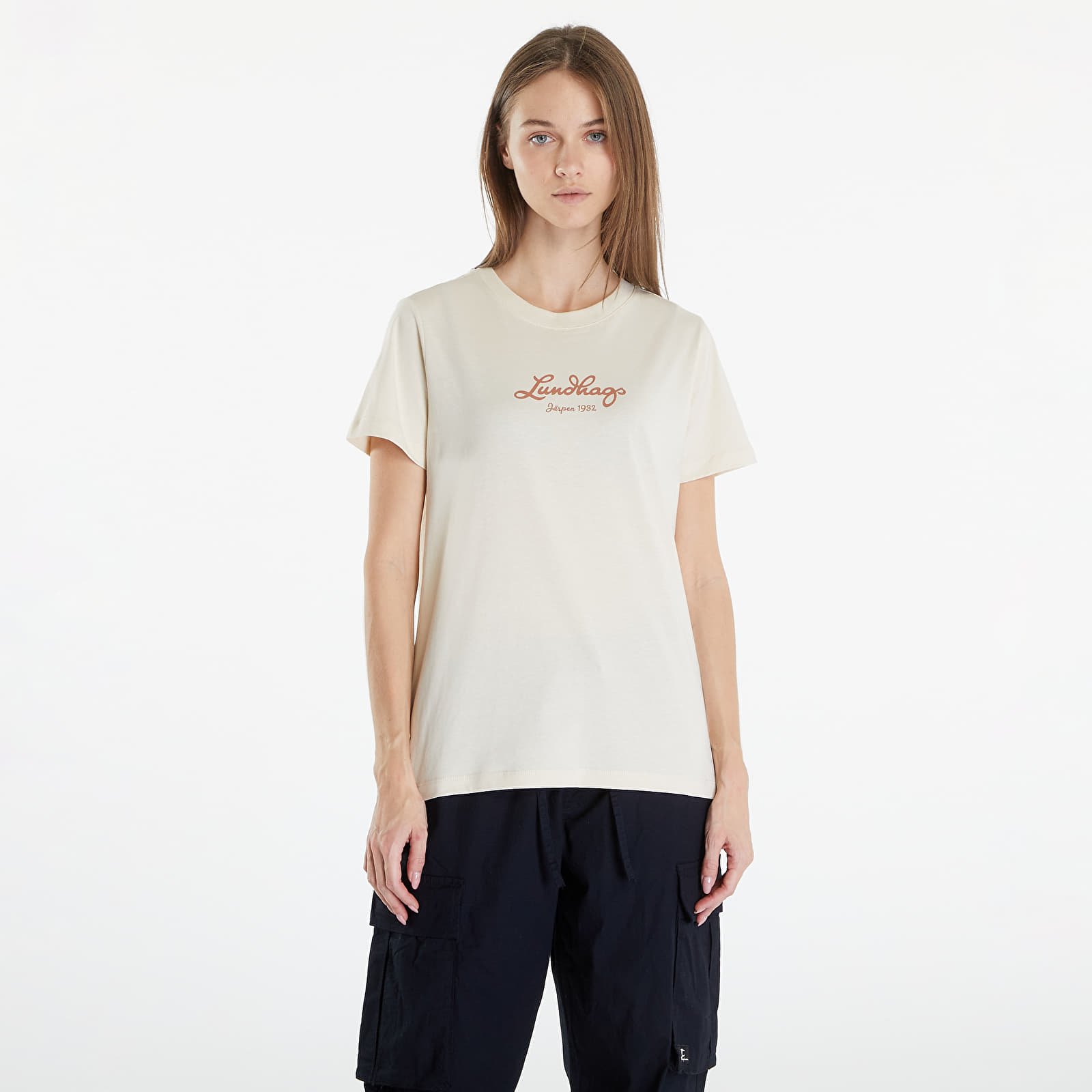 Naisten T-paidat Lundhags Järpen Logo T-Shirt W Chalk White