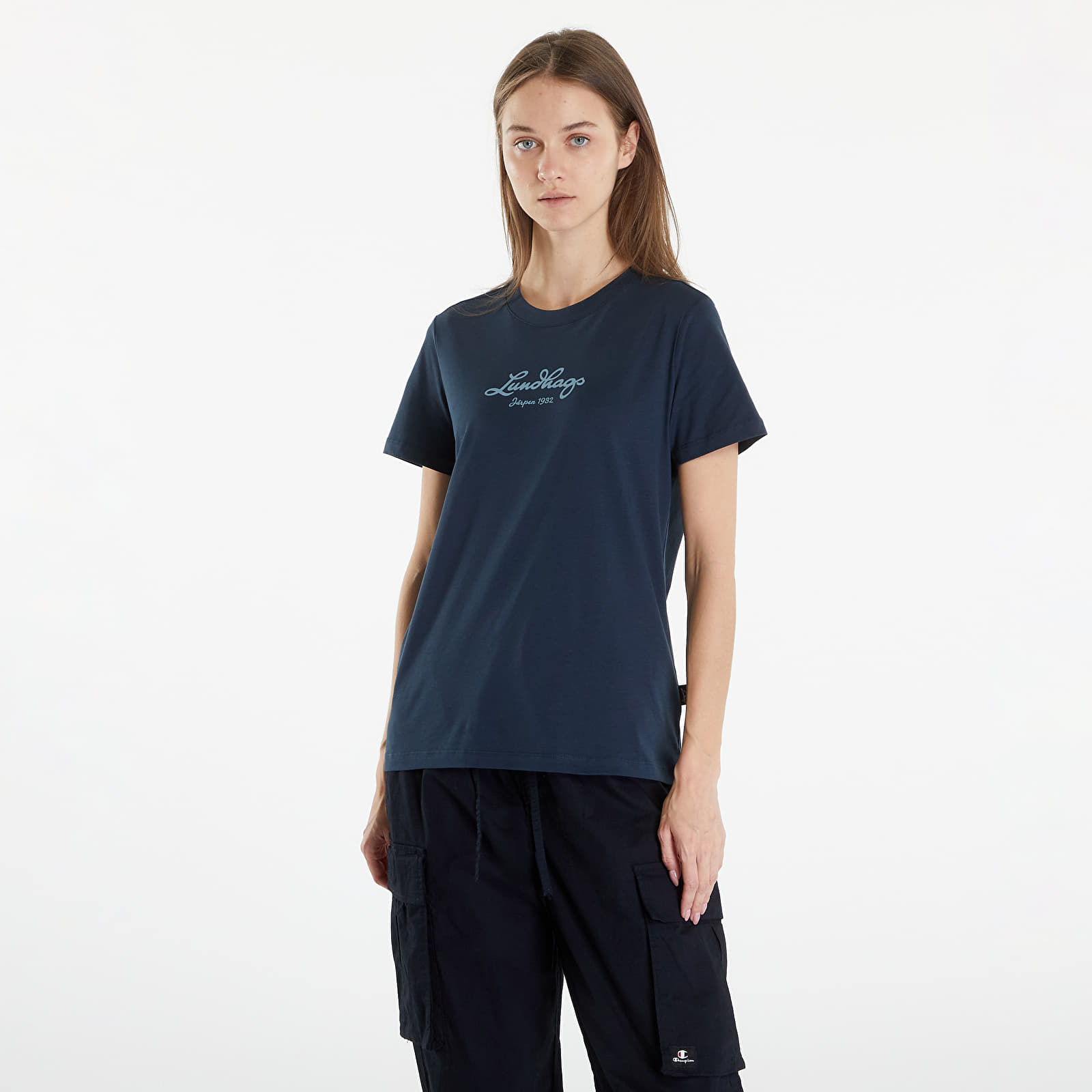 Tricouri femei Lundhags Järpen Logo T-Shirt W Deep Blue