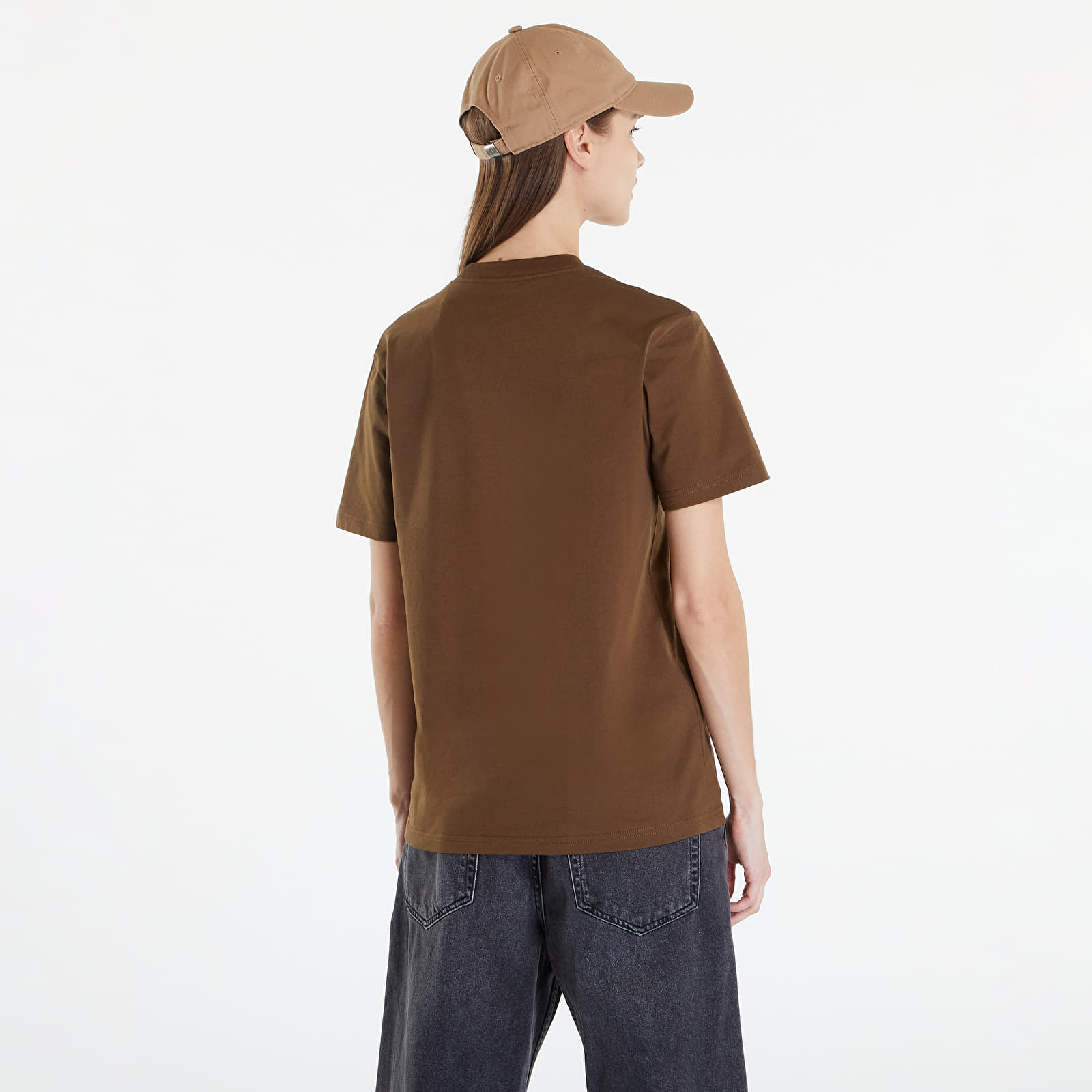 Koszulki Carhartt WIP University Script Short Sleeve T-Shirt UNISEX Lumber/ White