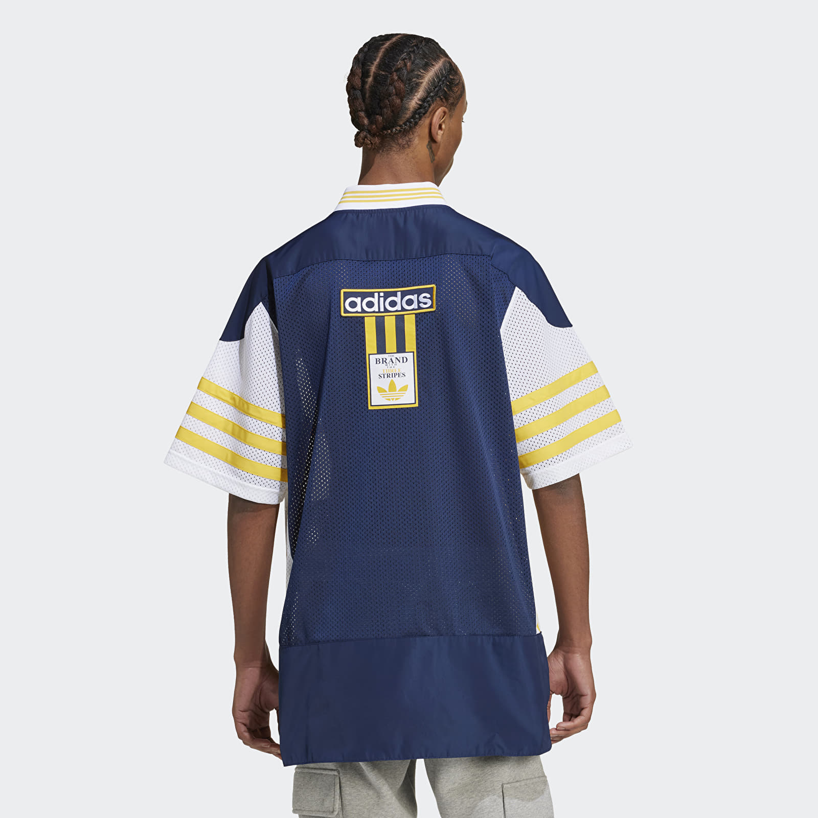 Koszulki adidas Adicolor Adibreak Mesh Jersey Night Indigo/ White/ Bold Gold