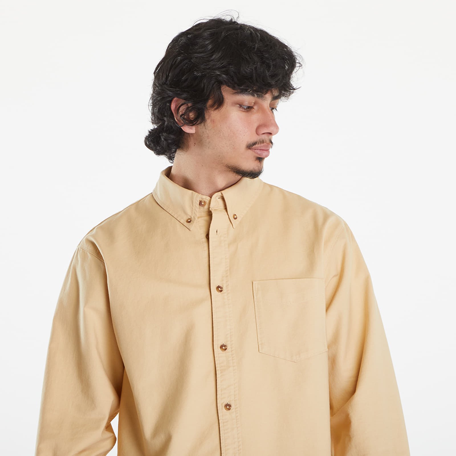 Πουκάμισα Nike Life Men's Long-Sleeve Oxford Button-Down Shirt Sesame/ Sesame/ Sesame