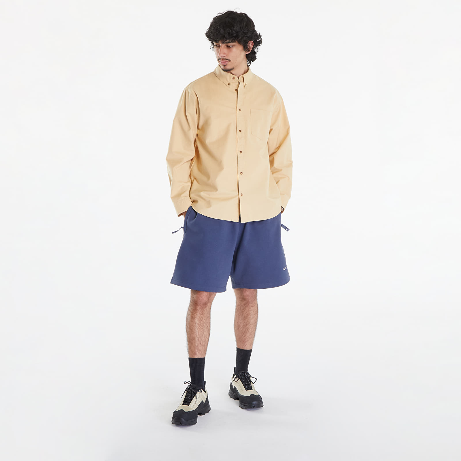 Πουκάμισα Nike Life Men's Long-Sleeve Oxford Button-Down Shirt Sesame/ Sesame/ Sesame