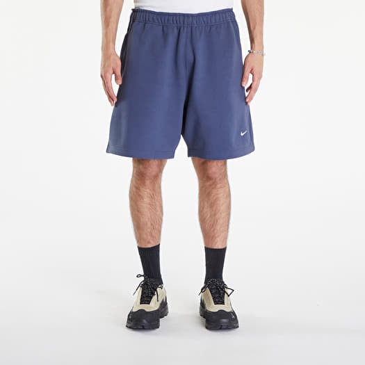 Sort Nike Solo Swoosh Men's Fleece Shorts Thunder Blue/ White