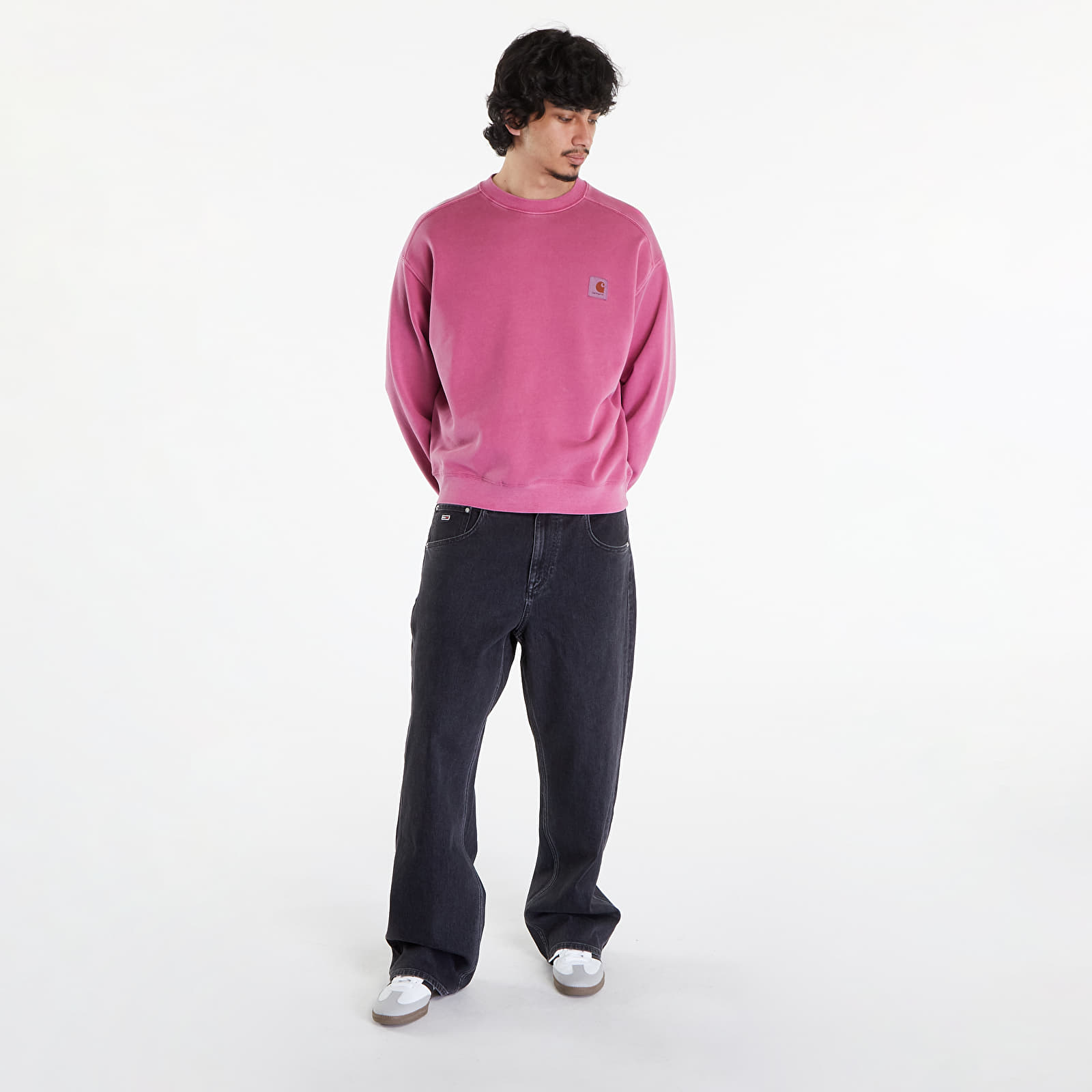 Bluzy Carhartt WIP Nelson Sweatshirt UNISEX Magenta Garment Dyed