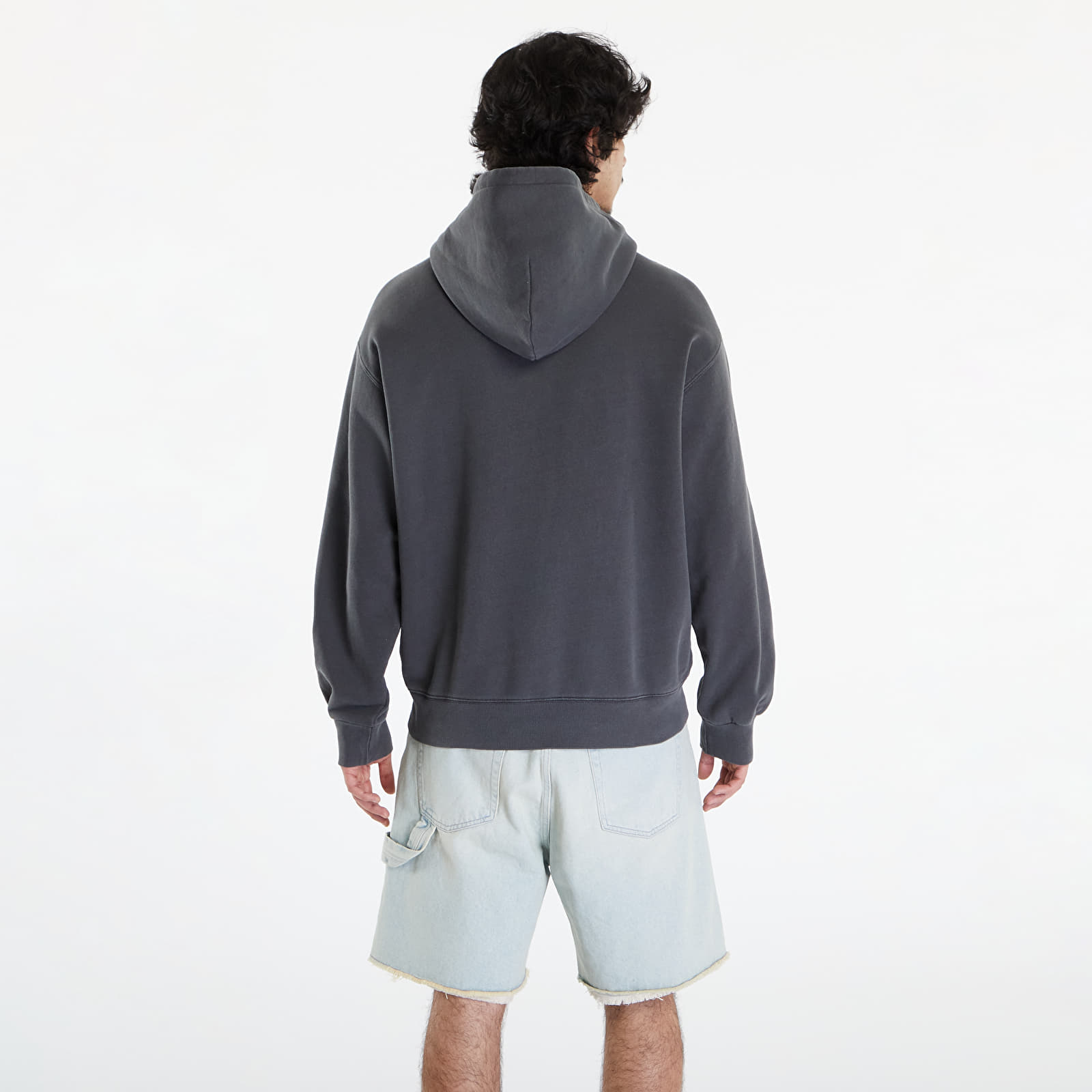 Mikiny Carhartt WIP Hooded Nelson Jacket UNISEX Charcoal Garment Dyed