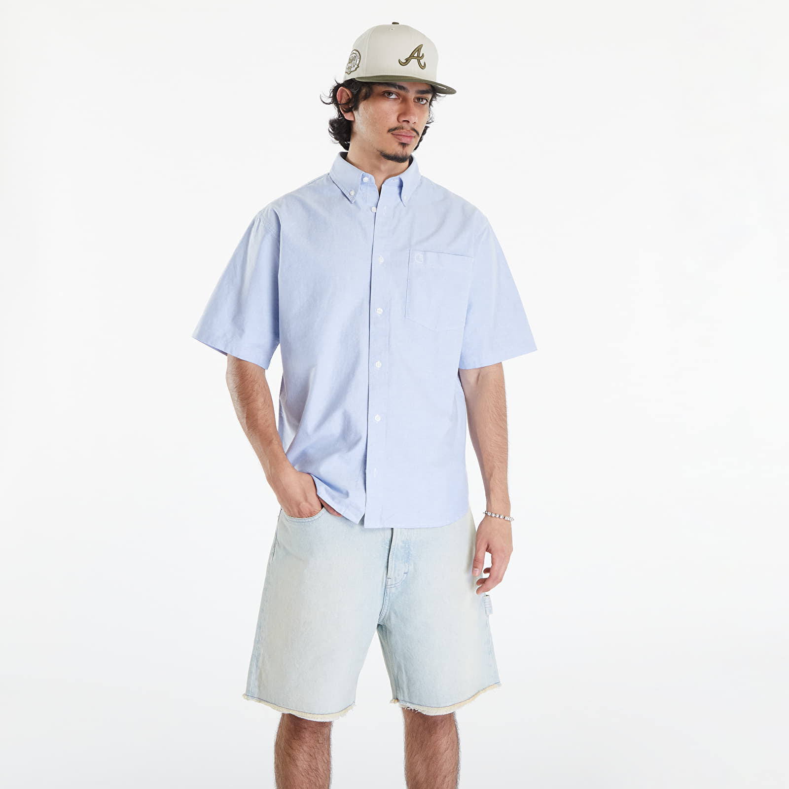 Hemden Carhartt WIP S/S Braxton Shirt UNISEX Bleach/ Wax