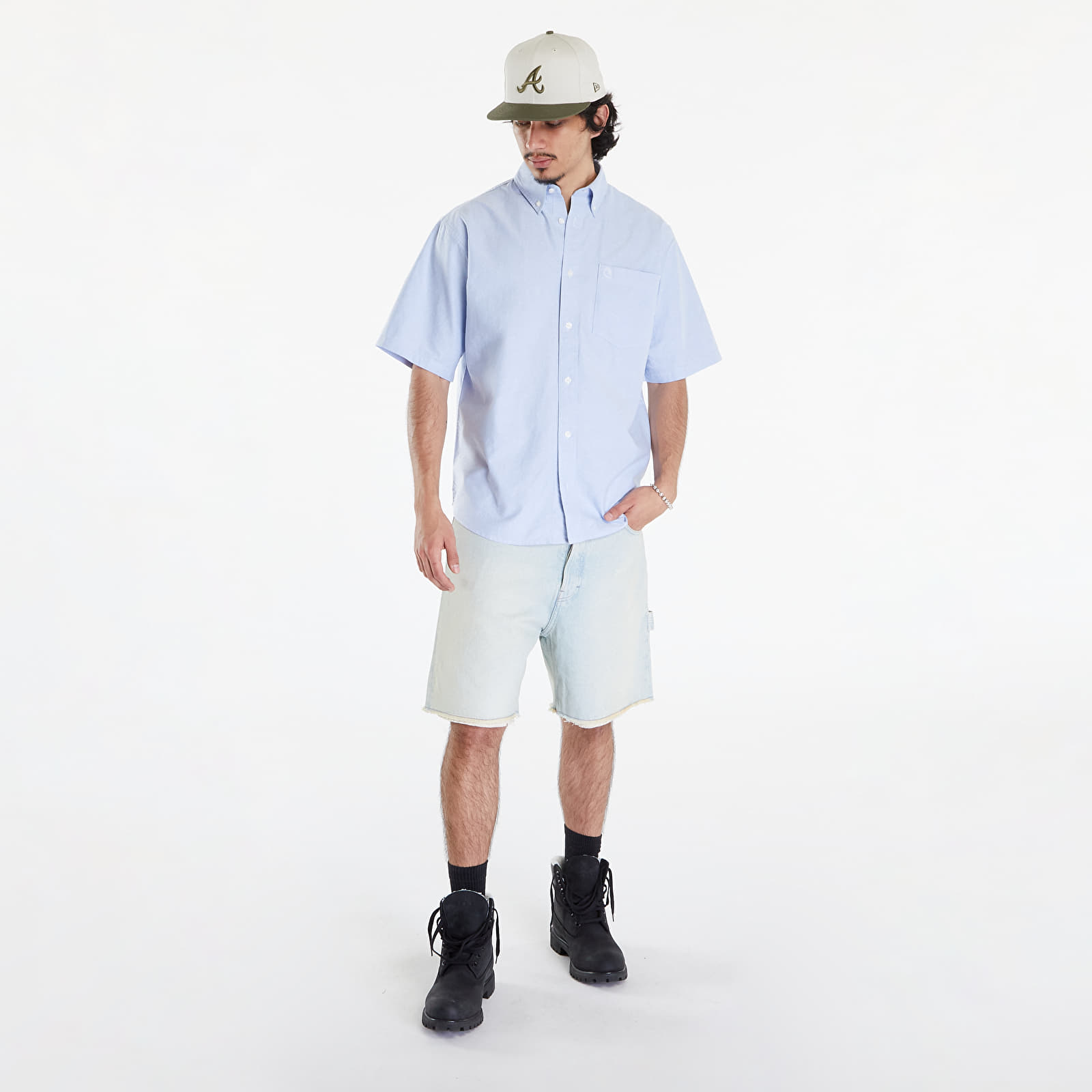 Hemden Carhartt WIP S/S Braxton Shirt UNISEX Bleach/ Wax