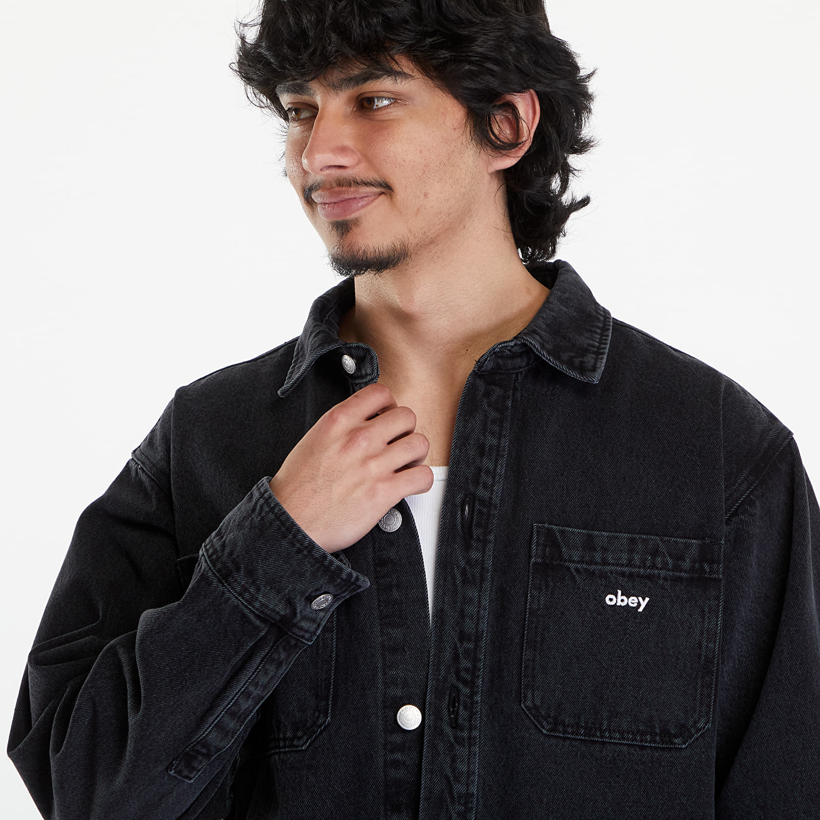 Jackets OBEY Winston Shirt Jacket Faded Black | Footshop