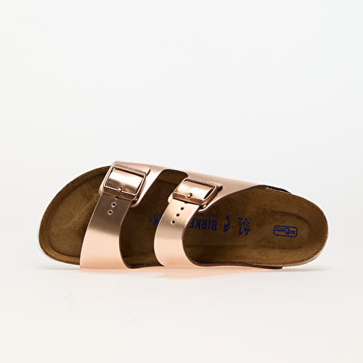 Sommerschuhe Sneaker und Flip Flops Birkenstock Arizona Birko Floor Soft Metallic Copper Footshop