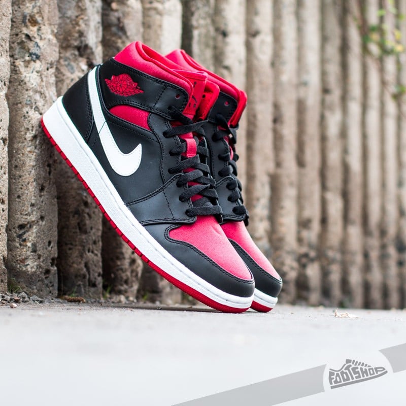 Scarpe Air Jordan 1 Mid Black/Gym Red-White