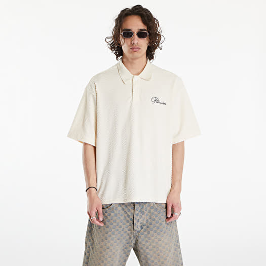 Tričko PLEASURES Zen Terry Boxy Polo Off White
