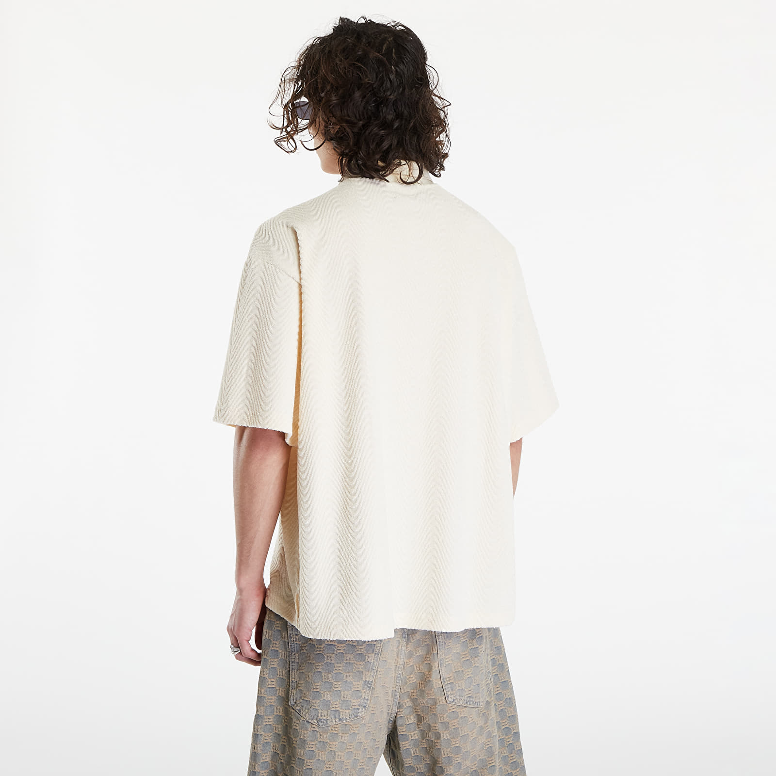 T-shirts PLEASURES Zen Terry Boxy Polo Off White