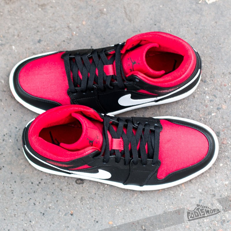 Scarpe Air Jordan 1 Mid Black/Gym Red-White